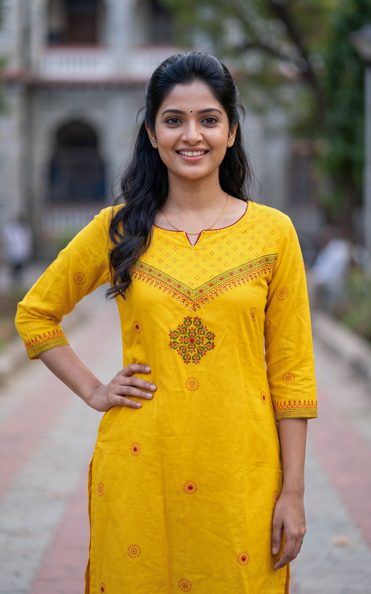 Mazhal Mustard Yelow (Kurti+Pant)