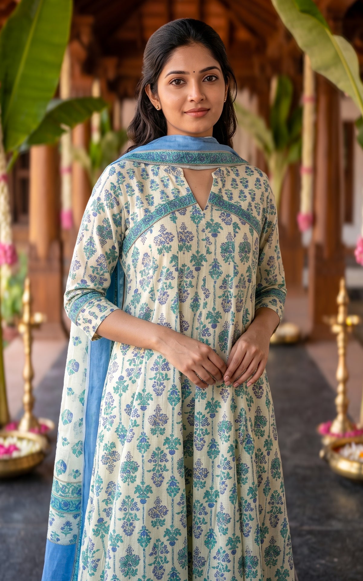 Atharvina Blue (Kurti+Dupatta)