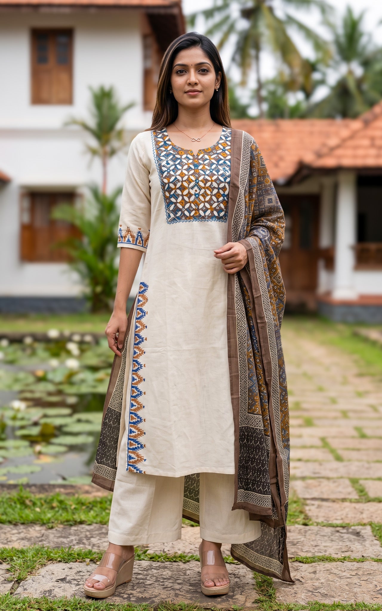Viviana Handblock B (Kurti+Pant+Dupatta)