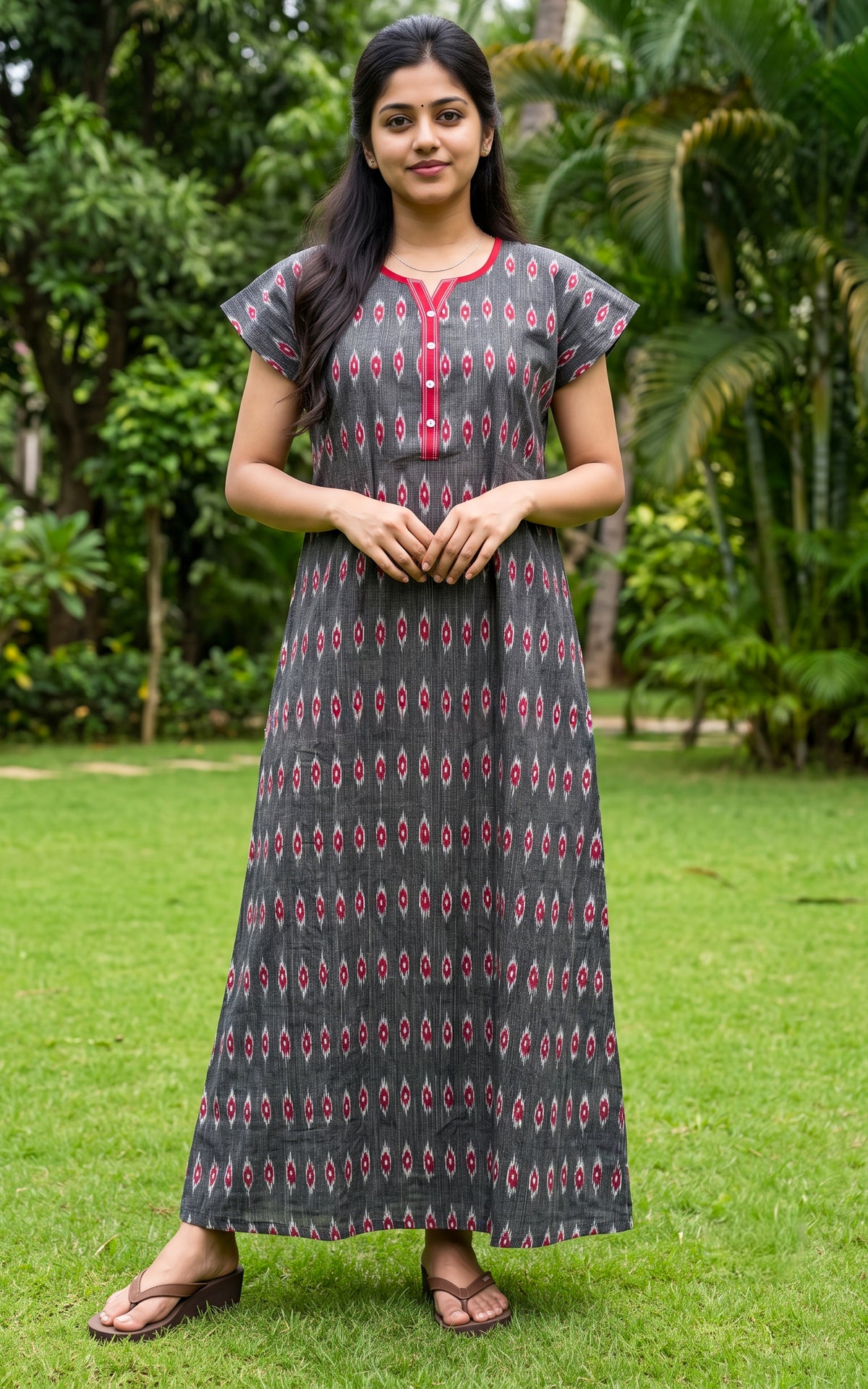Cotton Straight Fit Nighty-165SS7B