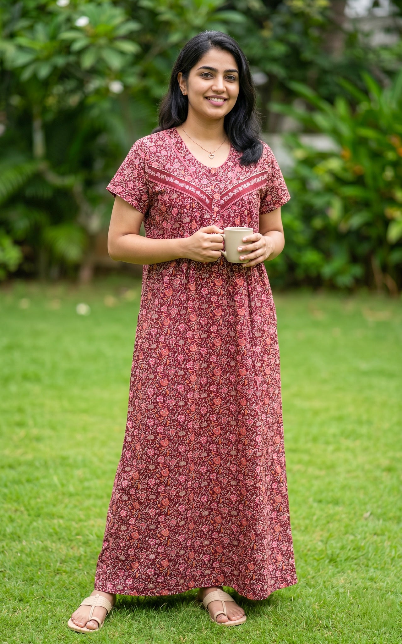 Cotton Straight Fit Nighty-162SS14A