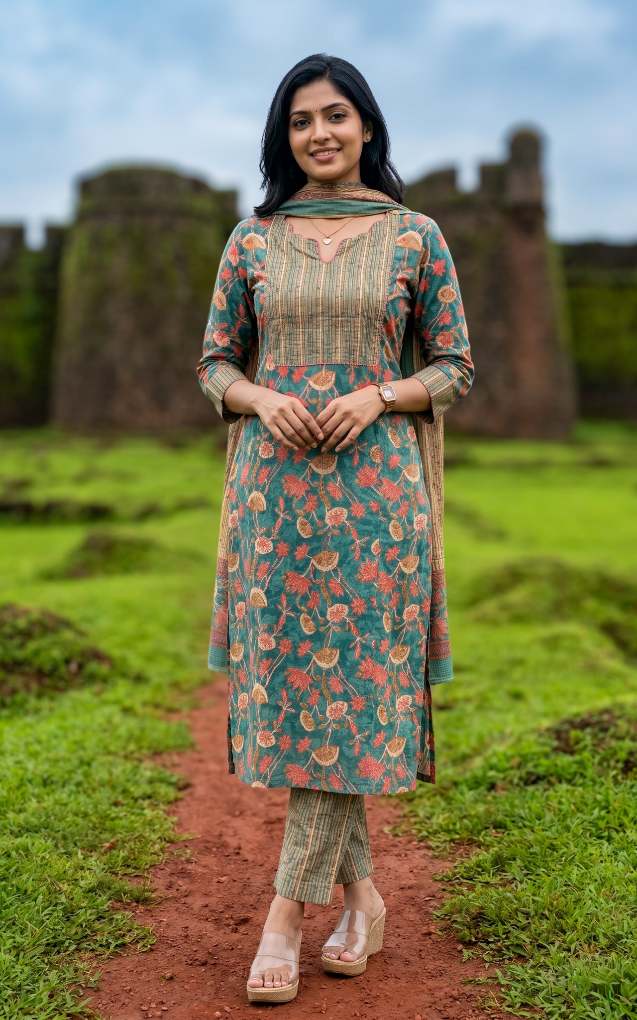 Mirudhula C (Kurti+Pant+Dupatta)