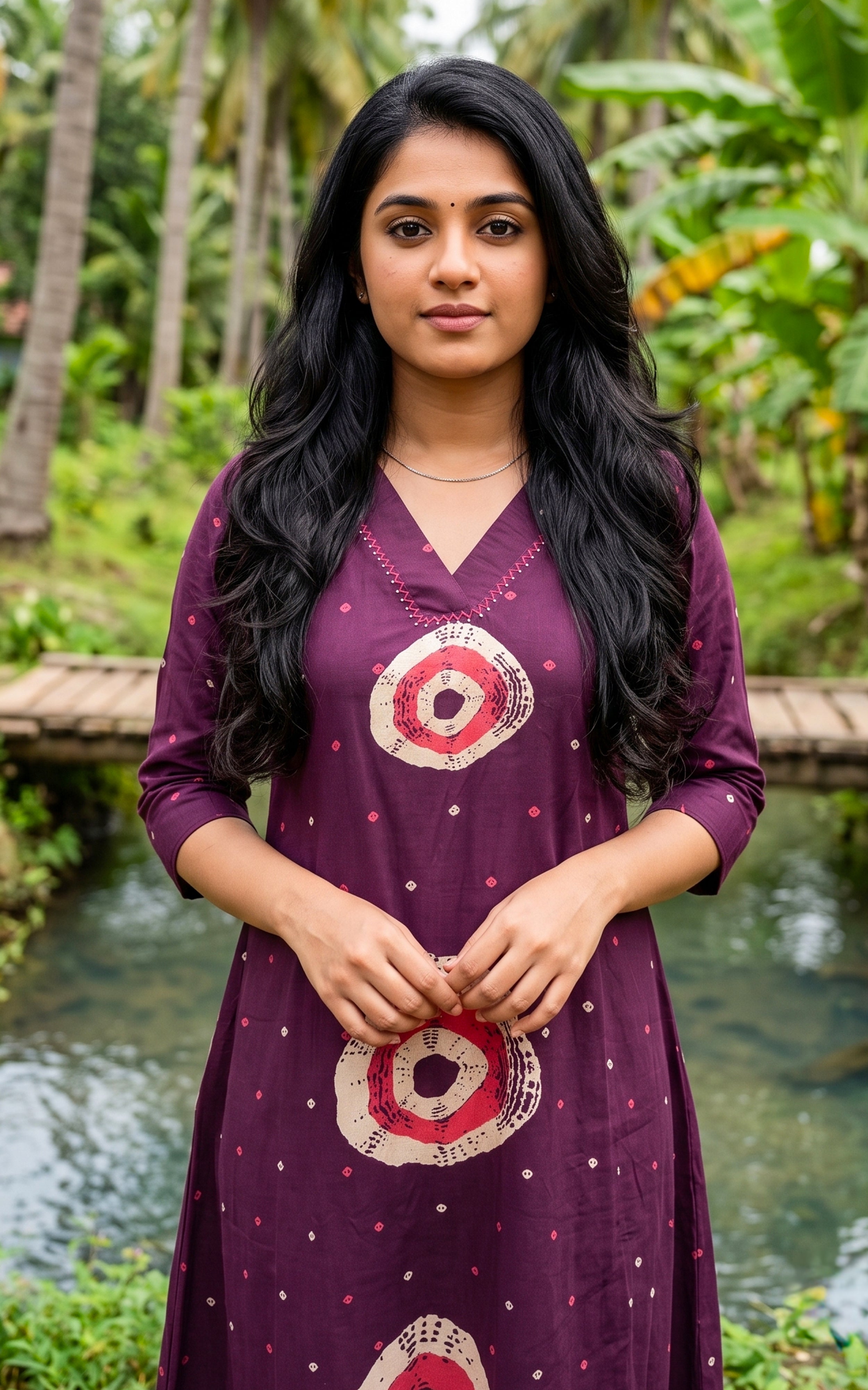 Purple Cotton Ethnic Wear Kurti with Dupatta for Women