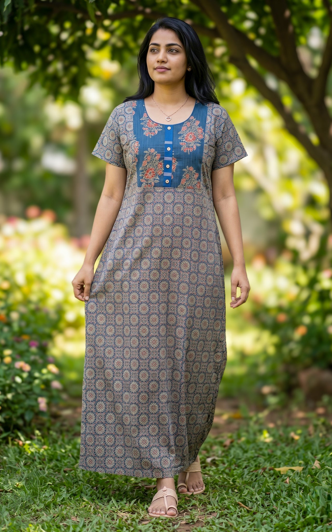 Cotton Straight Fit Nighty-162SS7