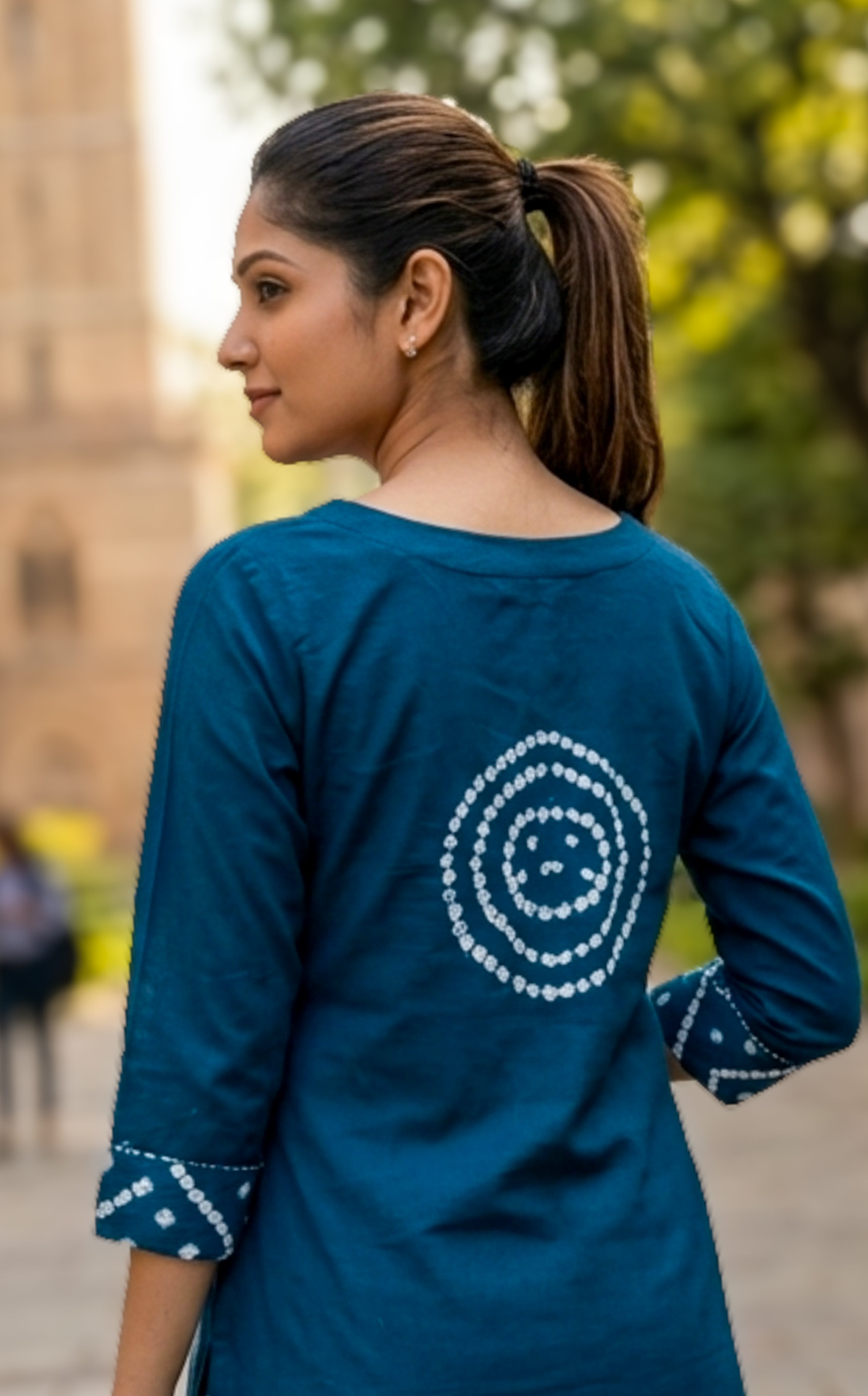 Rithushka Peacock Blue (Kurti+Pant+Dupatta)