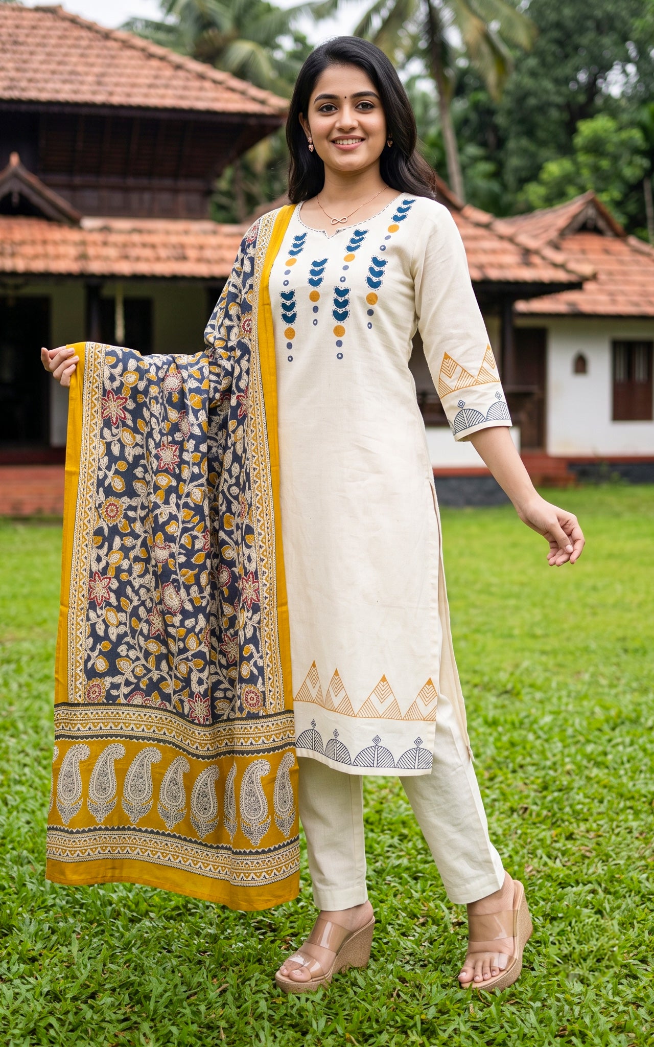 Viyani Handblock(Kurti+Pant+Dupatta)