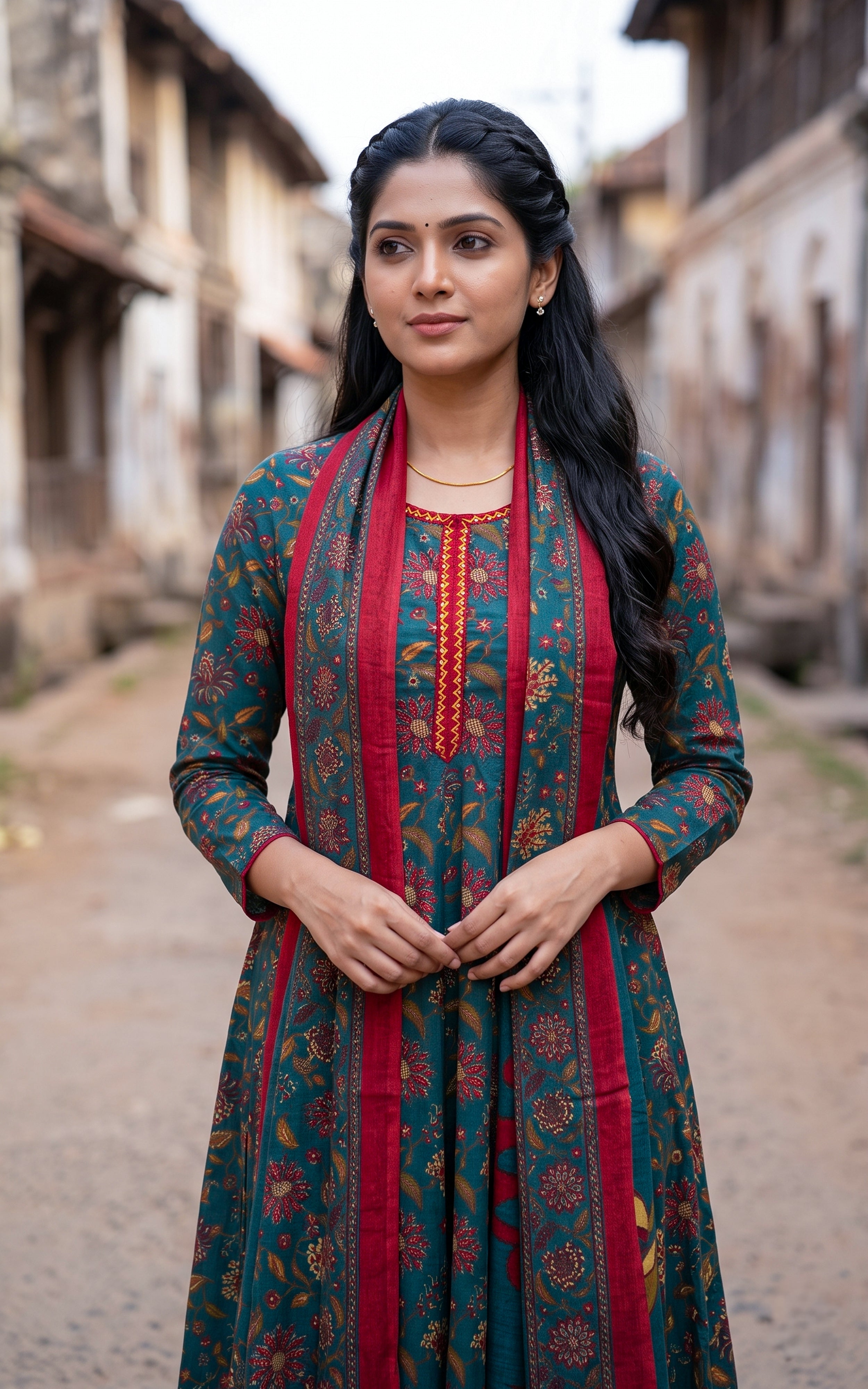 Thendral Green (Kurti+Dupatta)