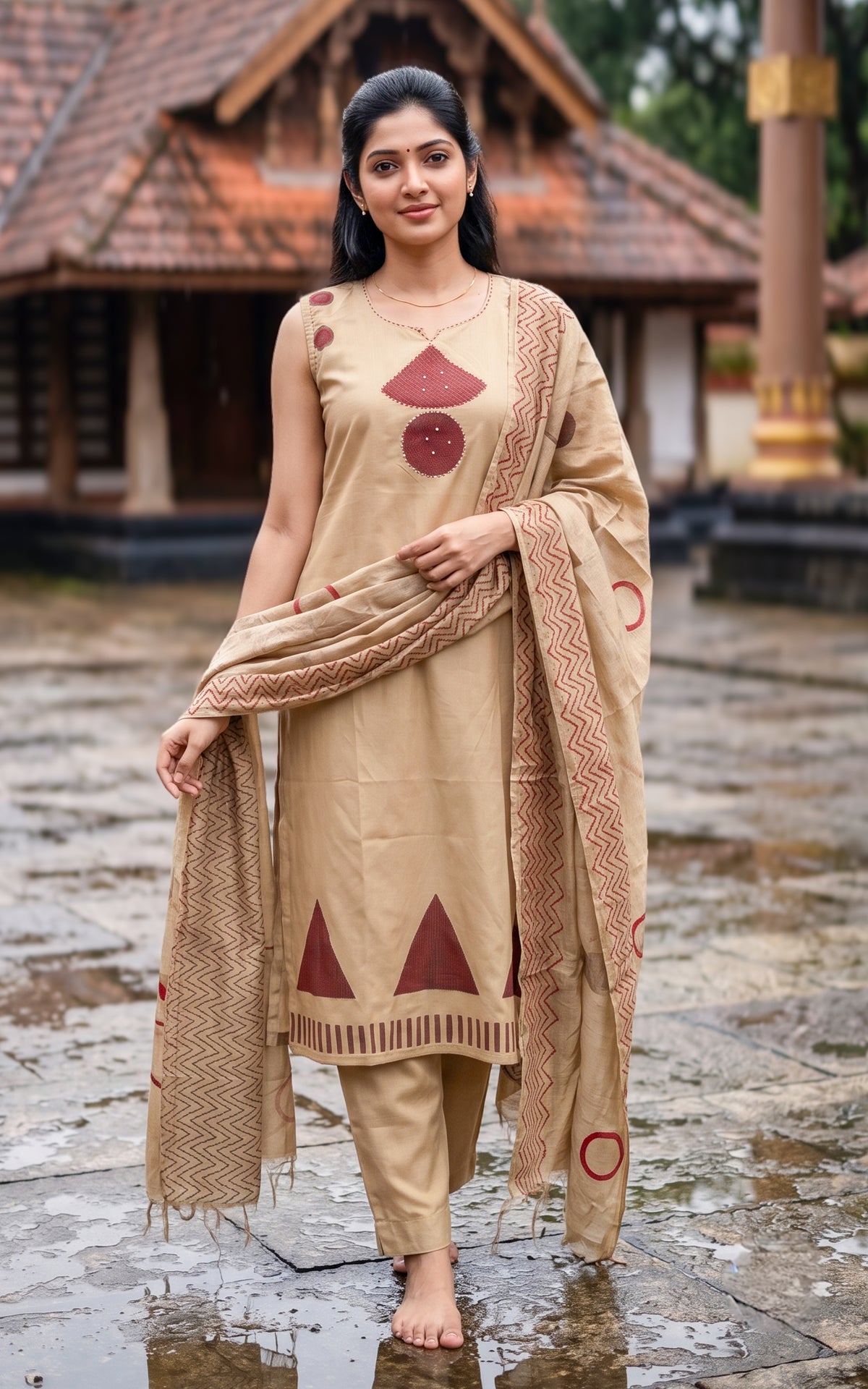 Vijitha Handblock (Kurti+Pant+Dupatta)