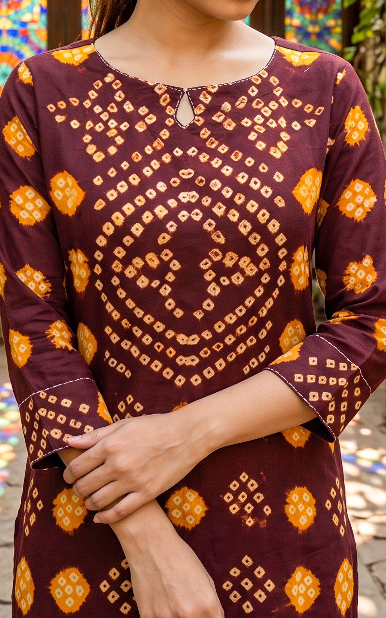 Deep Brown and Mehndi Green Cotton Summer Collection Kurti Set for Women