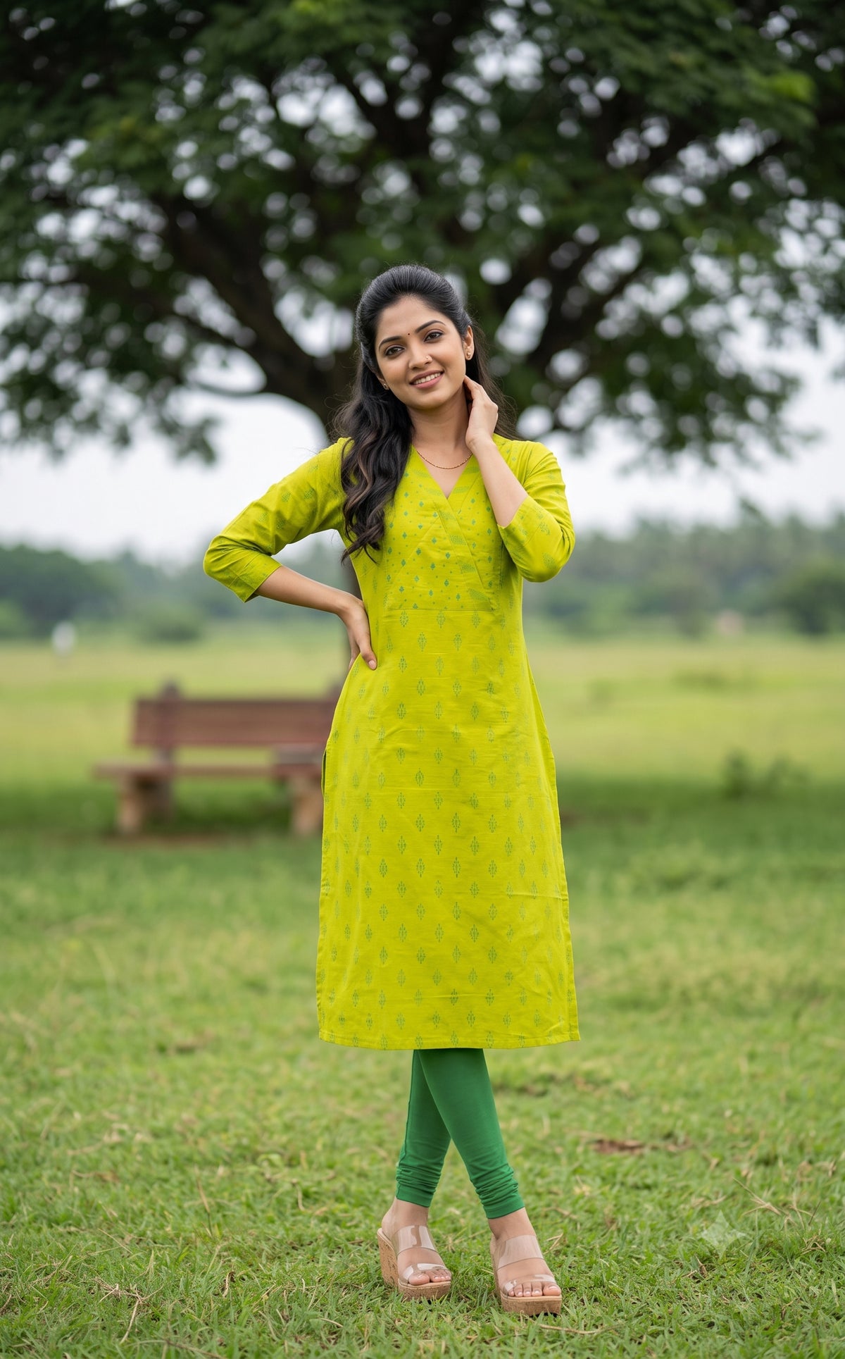 Aathirai Parrot Green