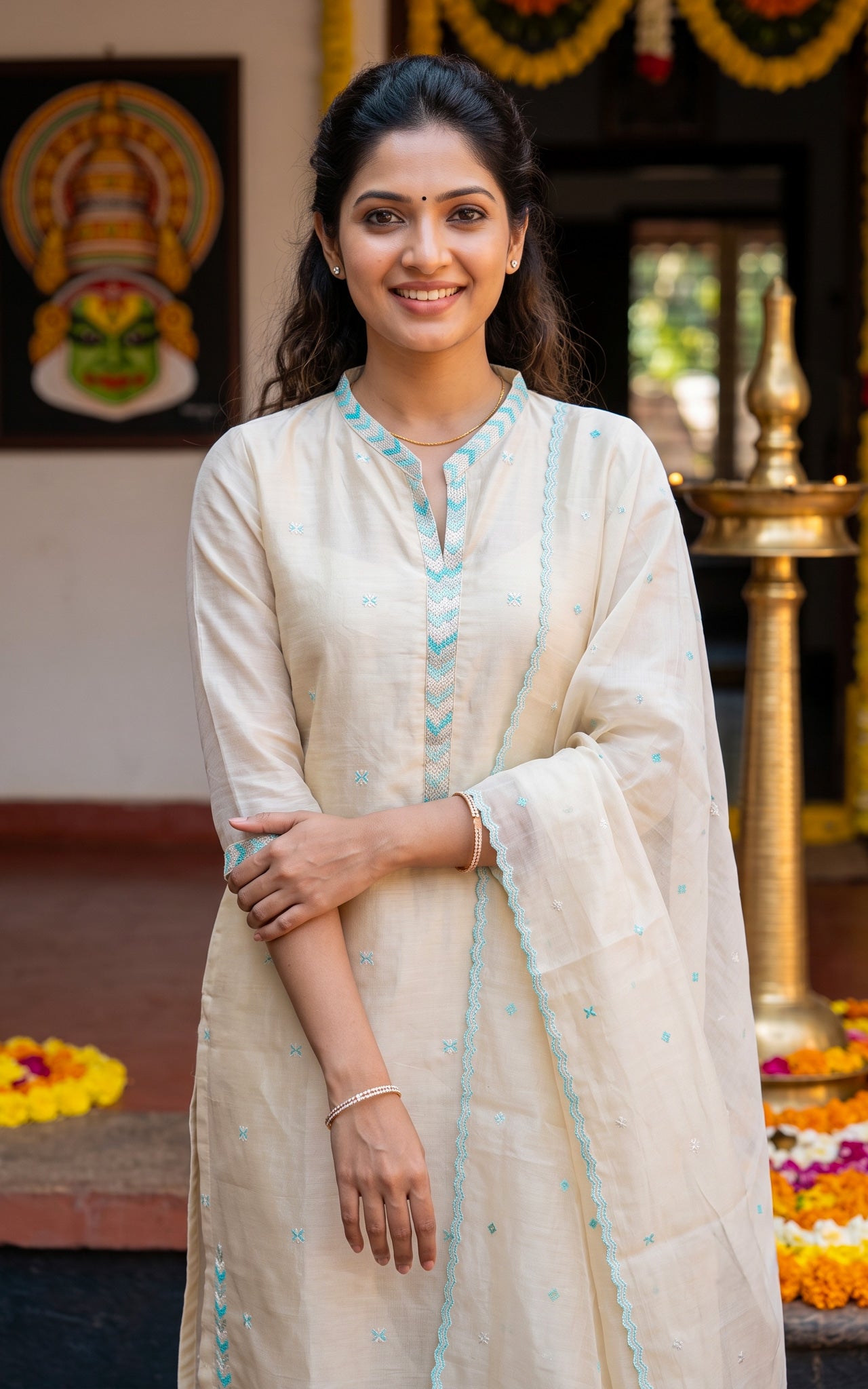 Aaravam  Blue (Kurti+Pant+Dupatta)