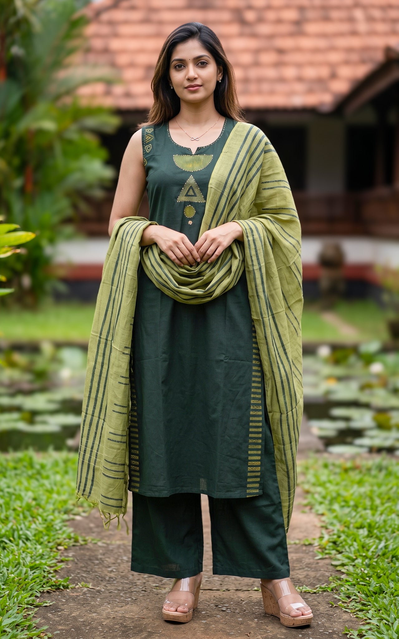 Rohitha Handblock (Kurti+Pant+Dupatta)