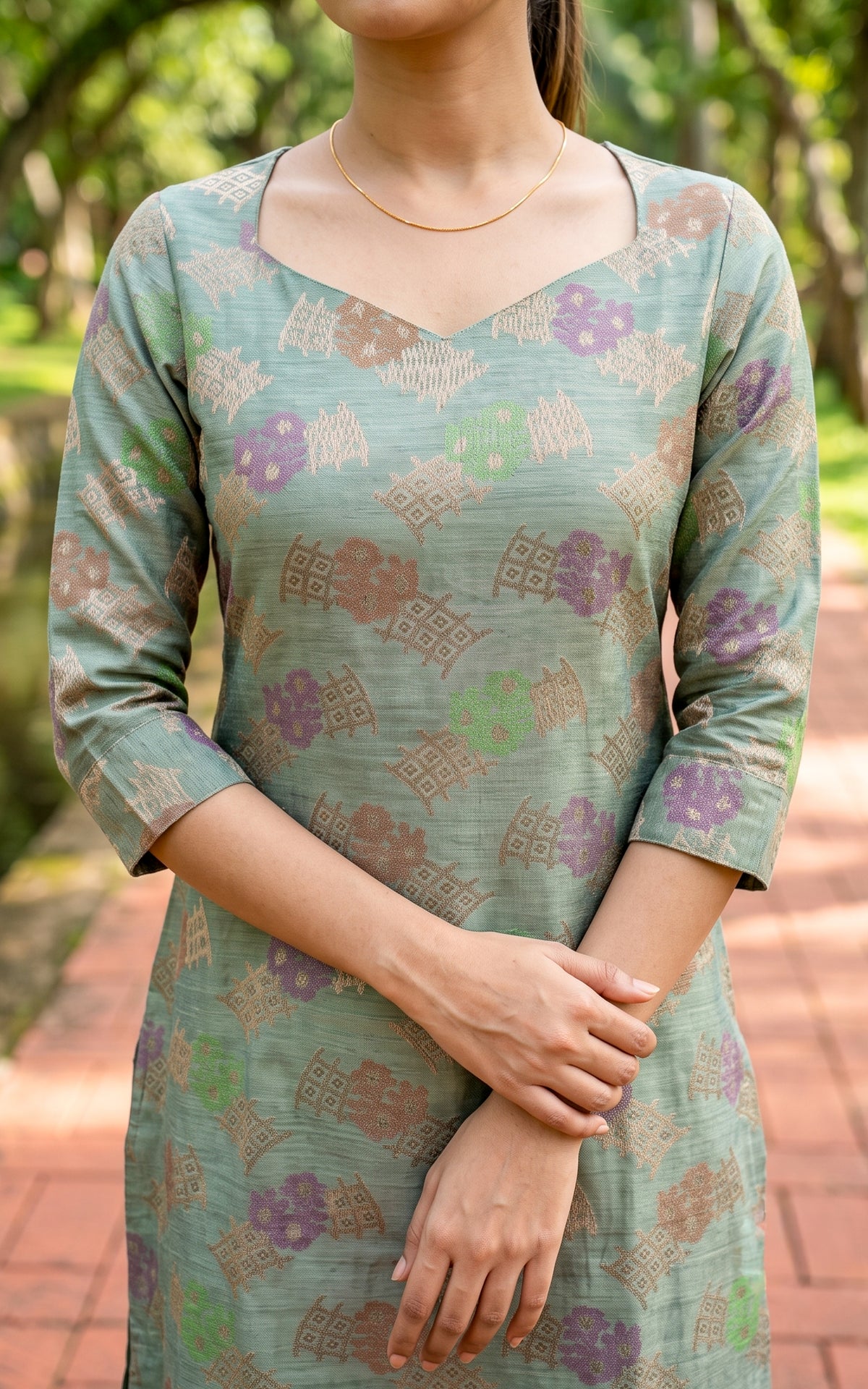 Gnanika Pastel Green (Kurti+Pant+Dupatta)