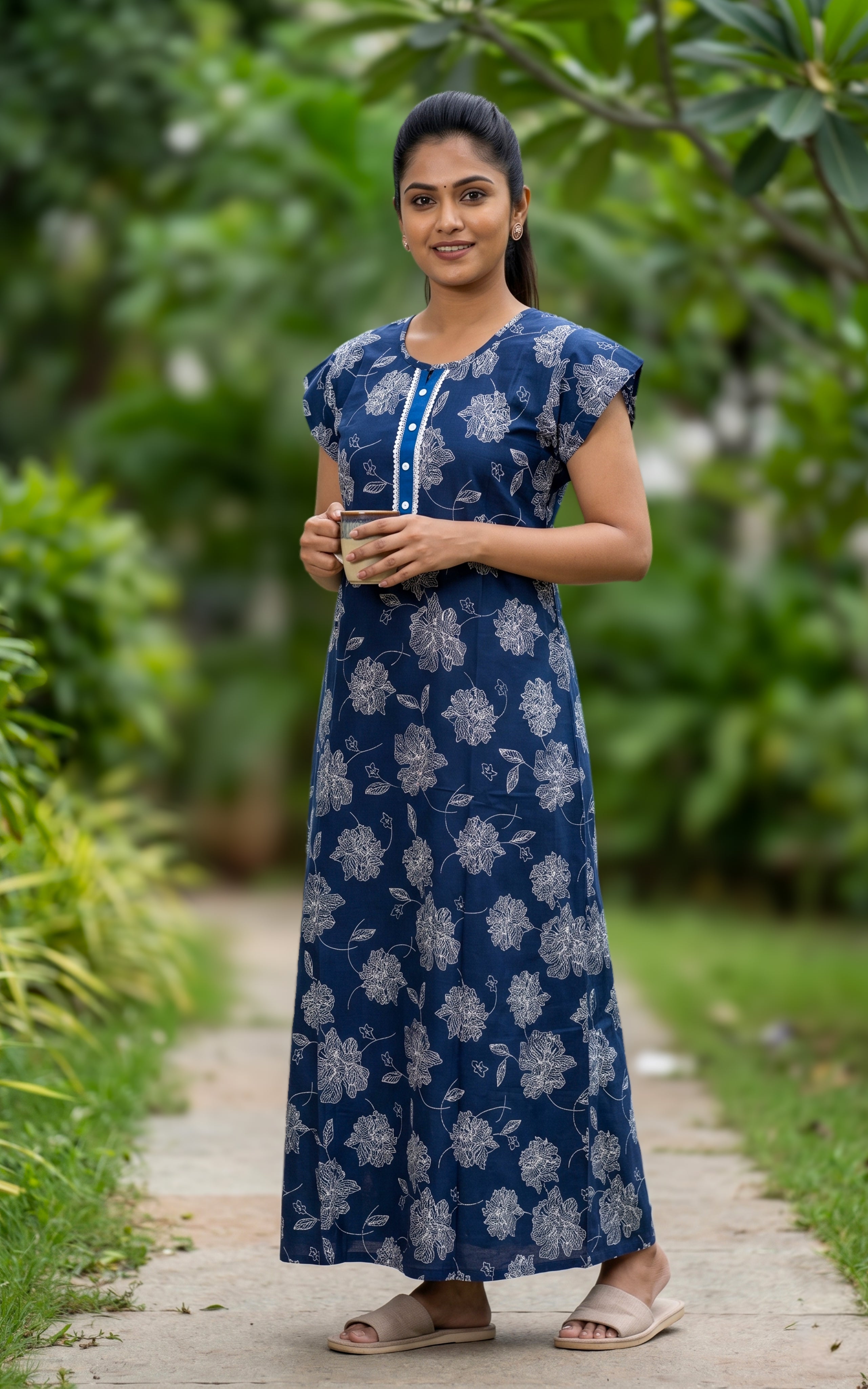 Cotton Straight Fit Nighty-160SS14A