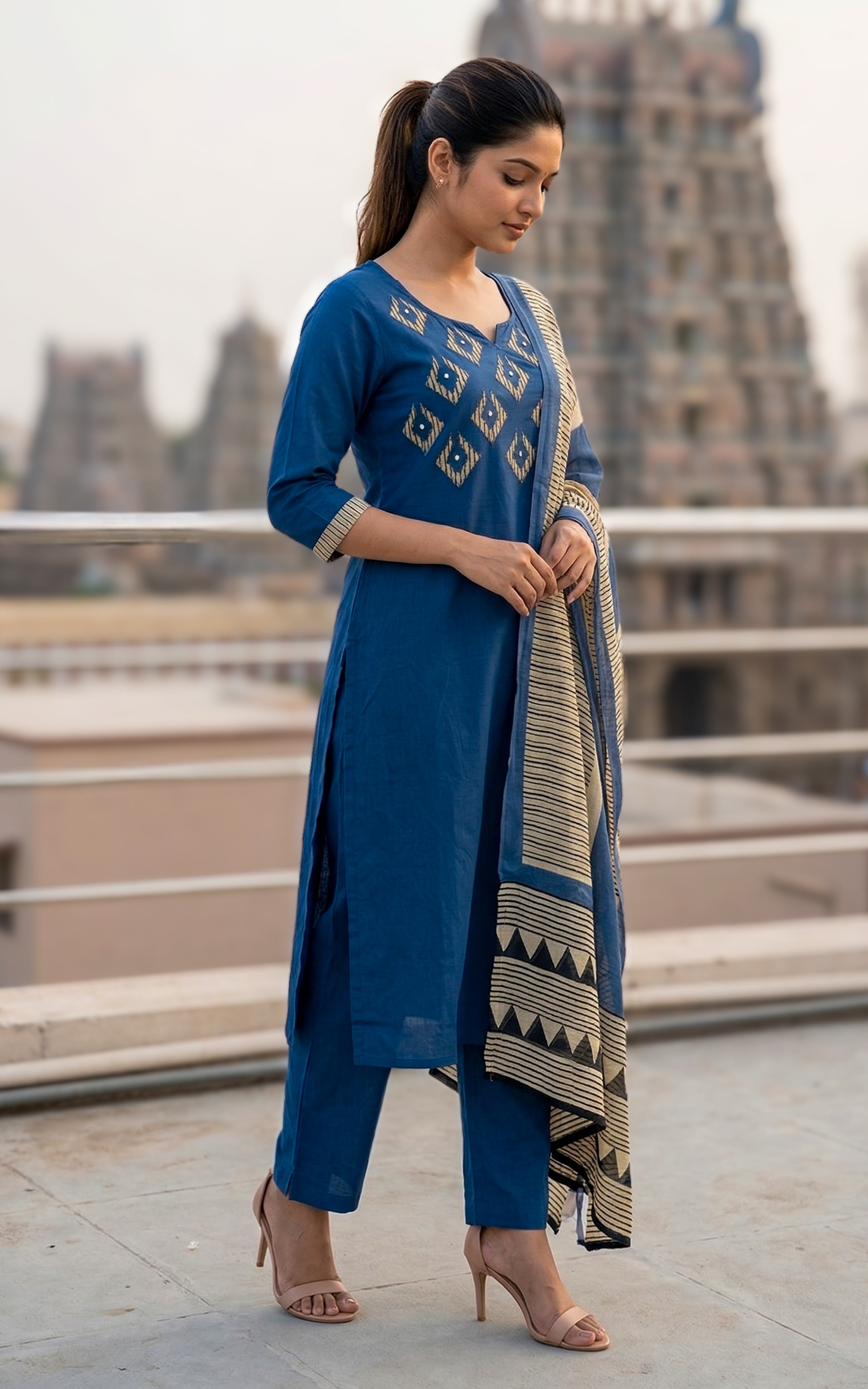 Sofia Blue (Kurti+Pant+Dupatta)