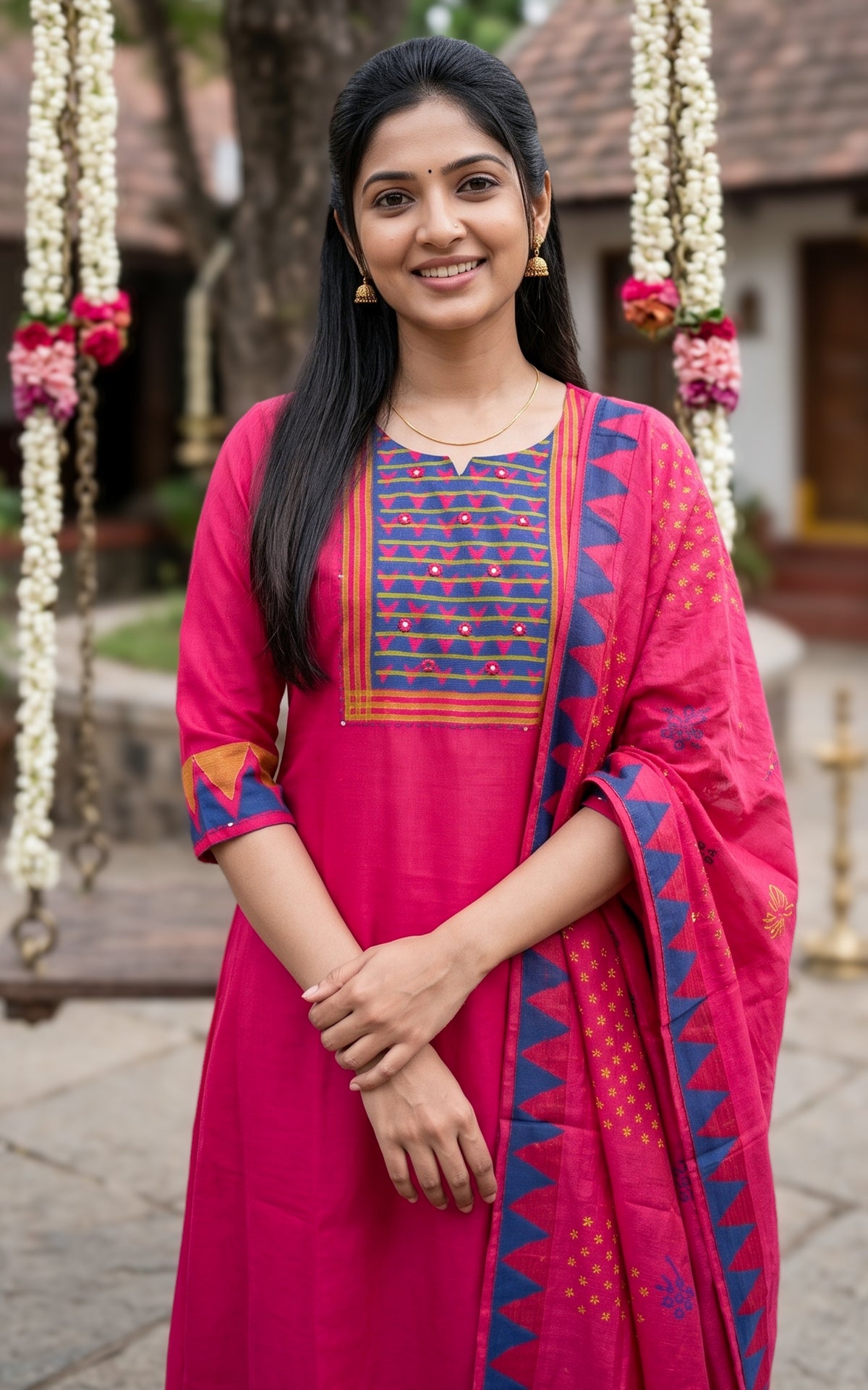 Then Chudar (Kurti+Pant+Dupatta)