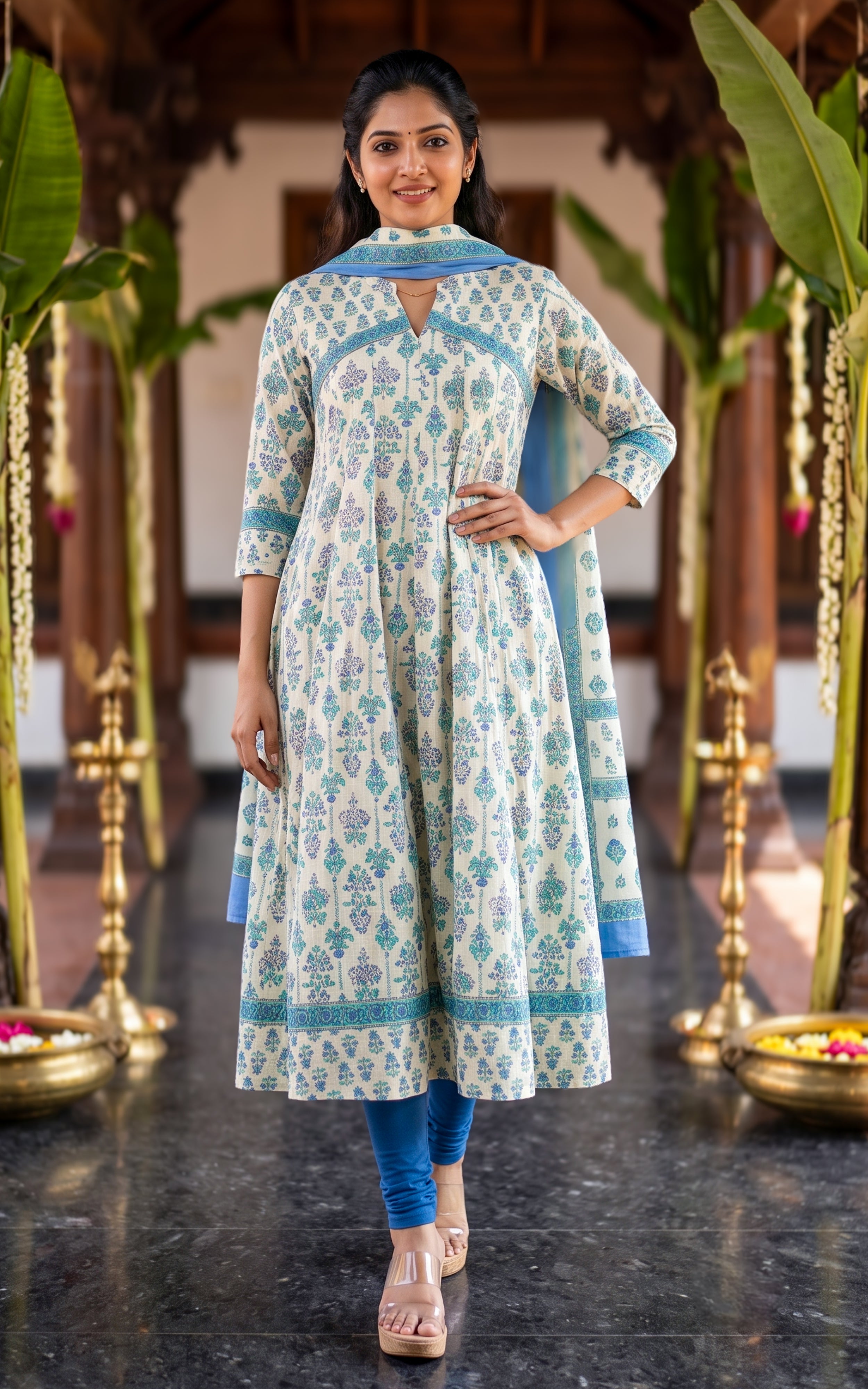Atharvina Blue (Kurti+Dupatta)