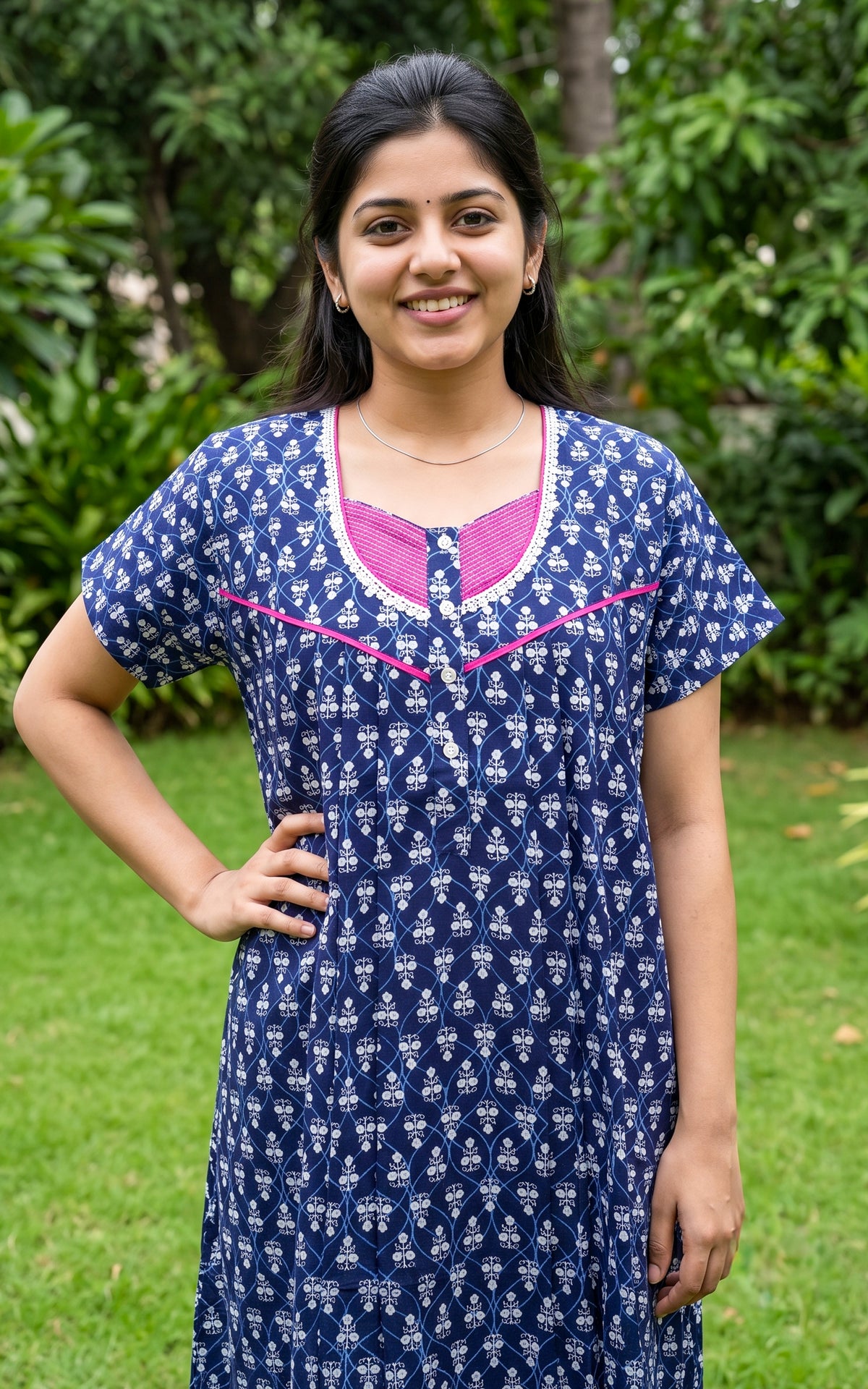 Cotton Straight Fit Nighty-165SS13