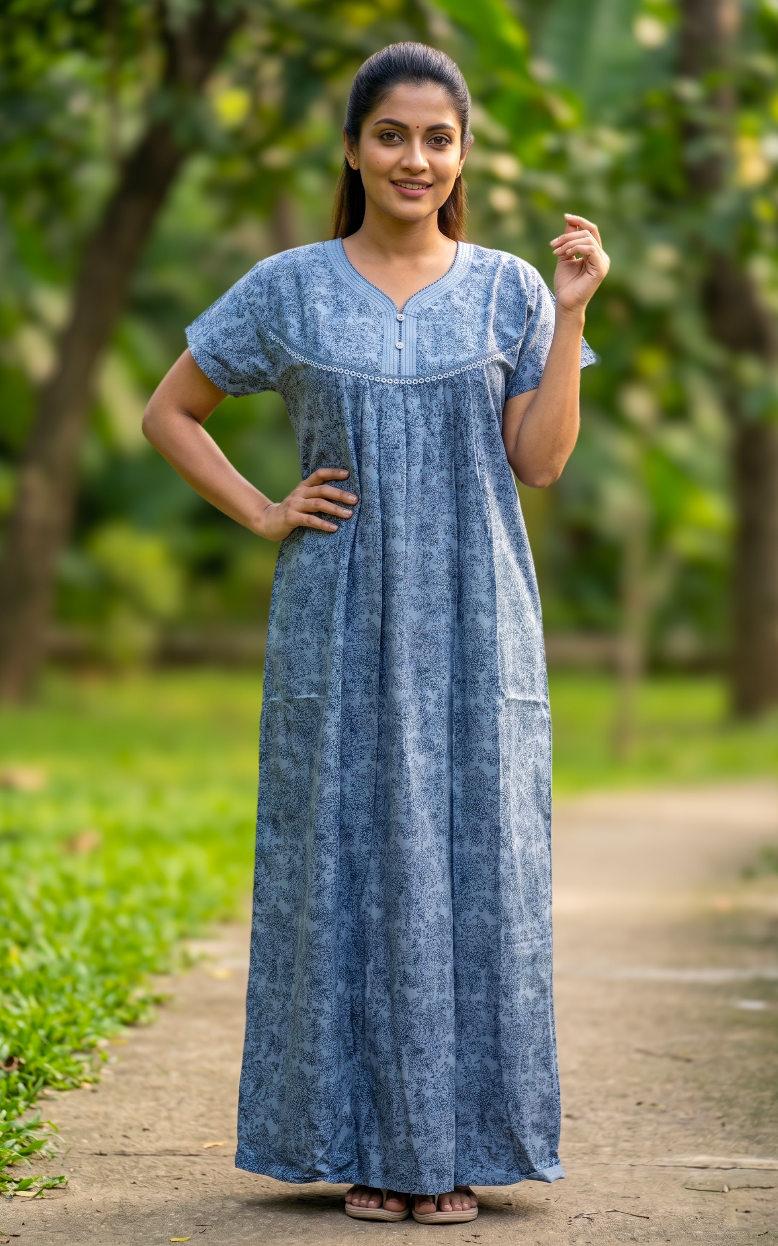 Cotton Straight Fit Nighty-160SS12