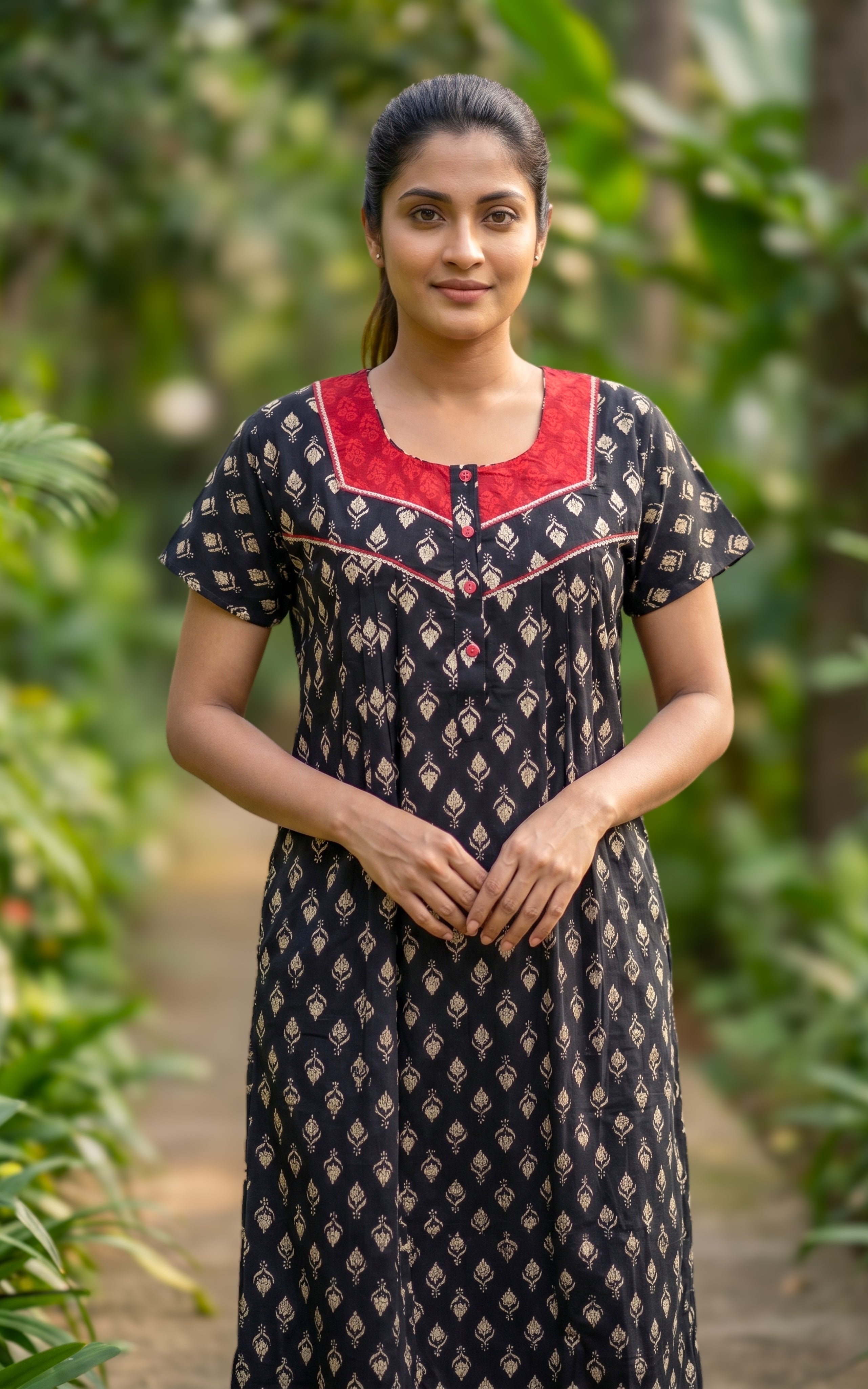 Cotton Straight Fit Nighty-160SS11B