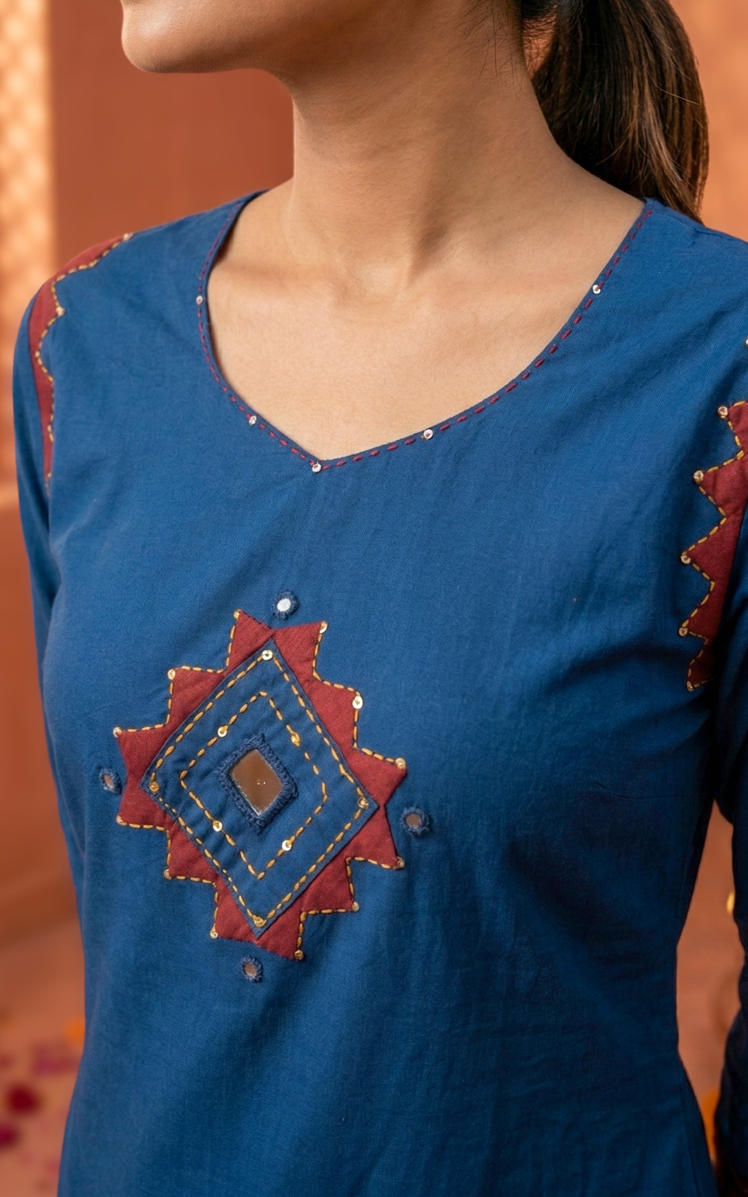 Straight Cut Kurti with Fornt Embroidery