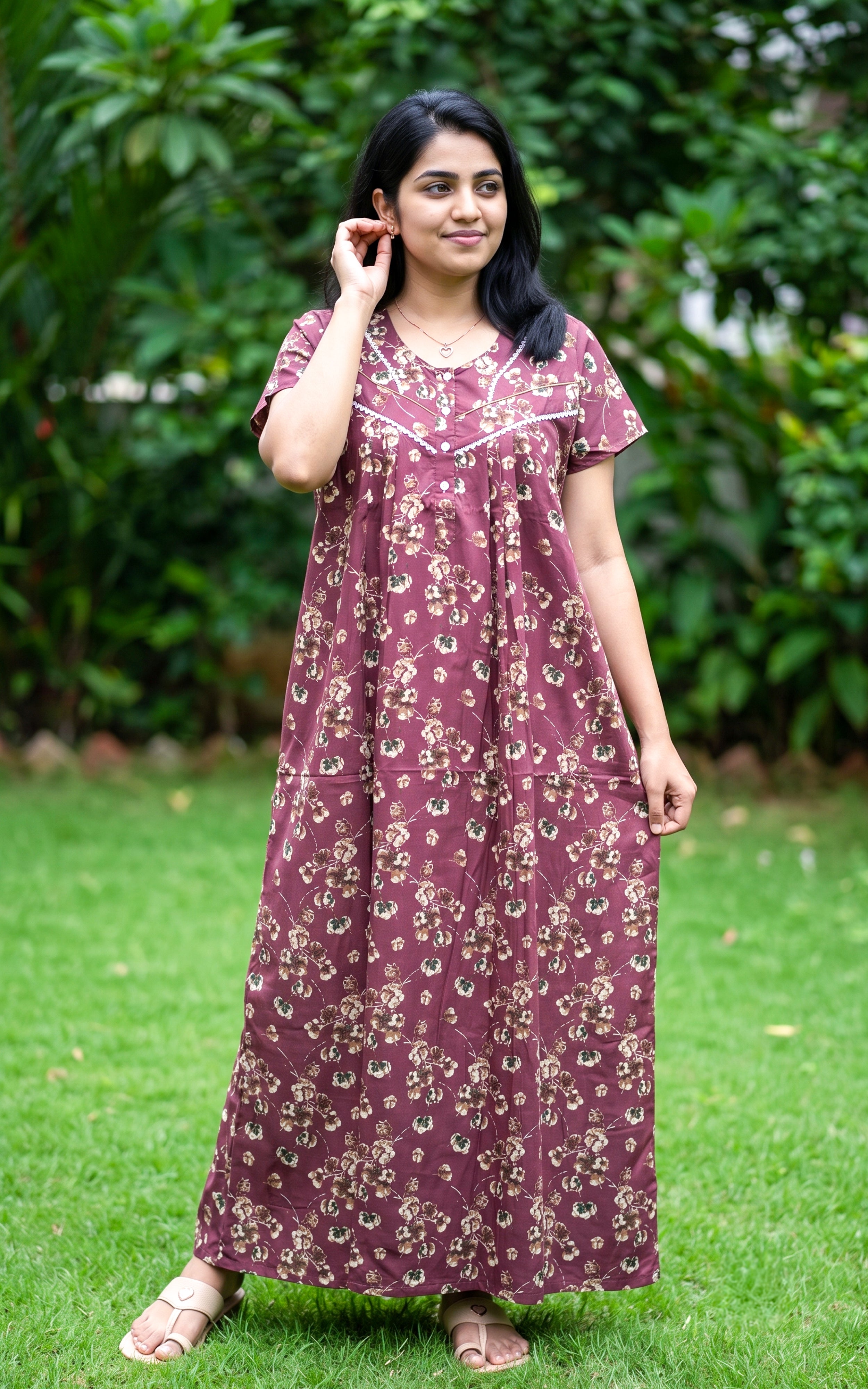 Cotton Straight Fit Nighty-164SS1B