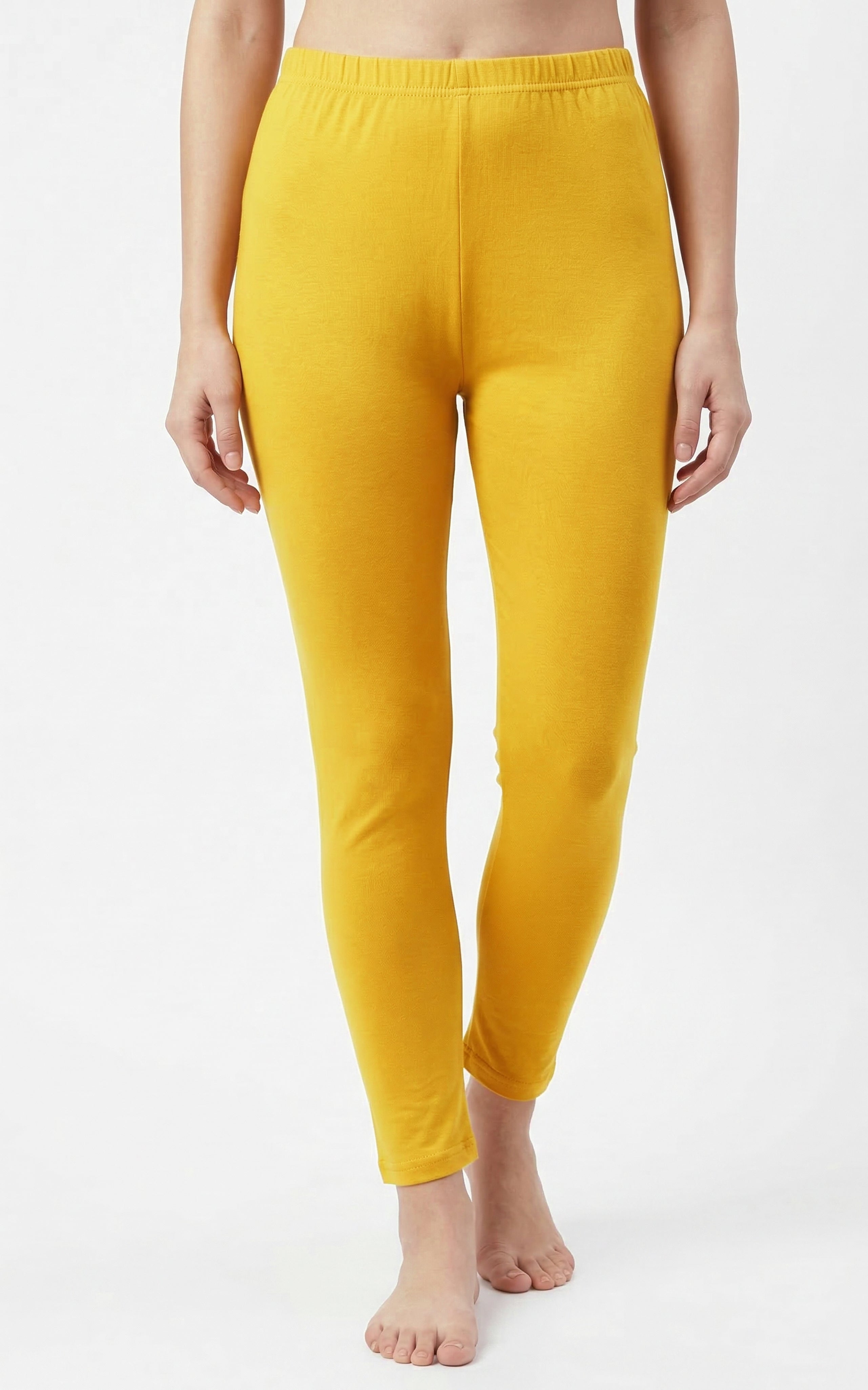  Instore – Golden Yellow Ankle Length Legging for Women – Stretchable – Mix N Match Bottom Wear