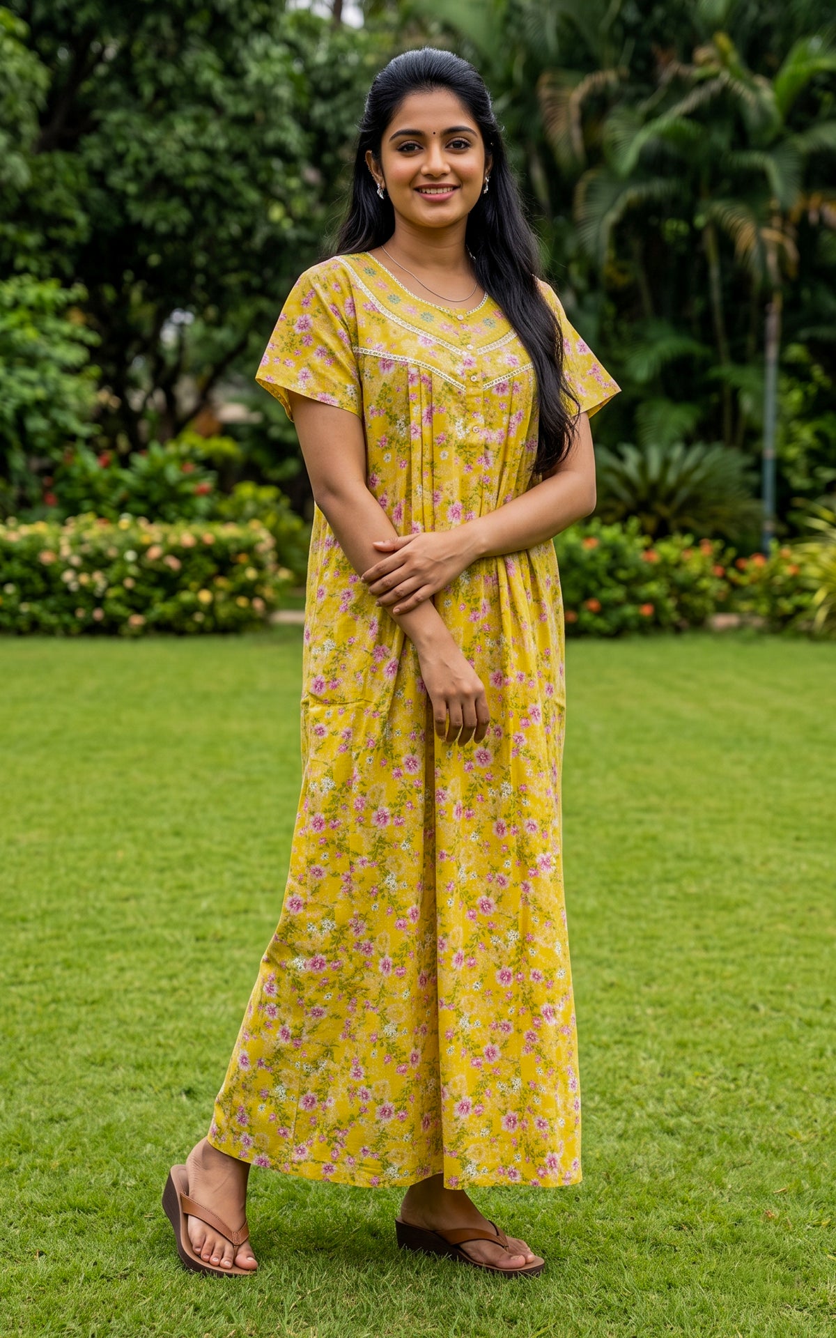 Cotton Straight Fit Nighty-165SS6B