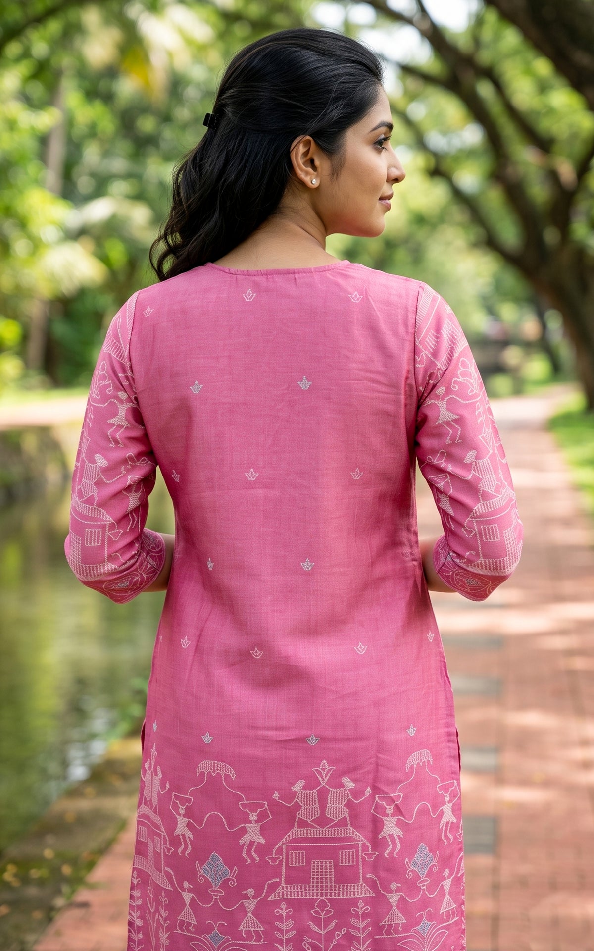 Farhana Pink (Kurti+Pant+Dupatta)
