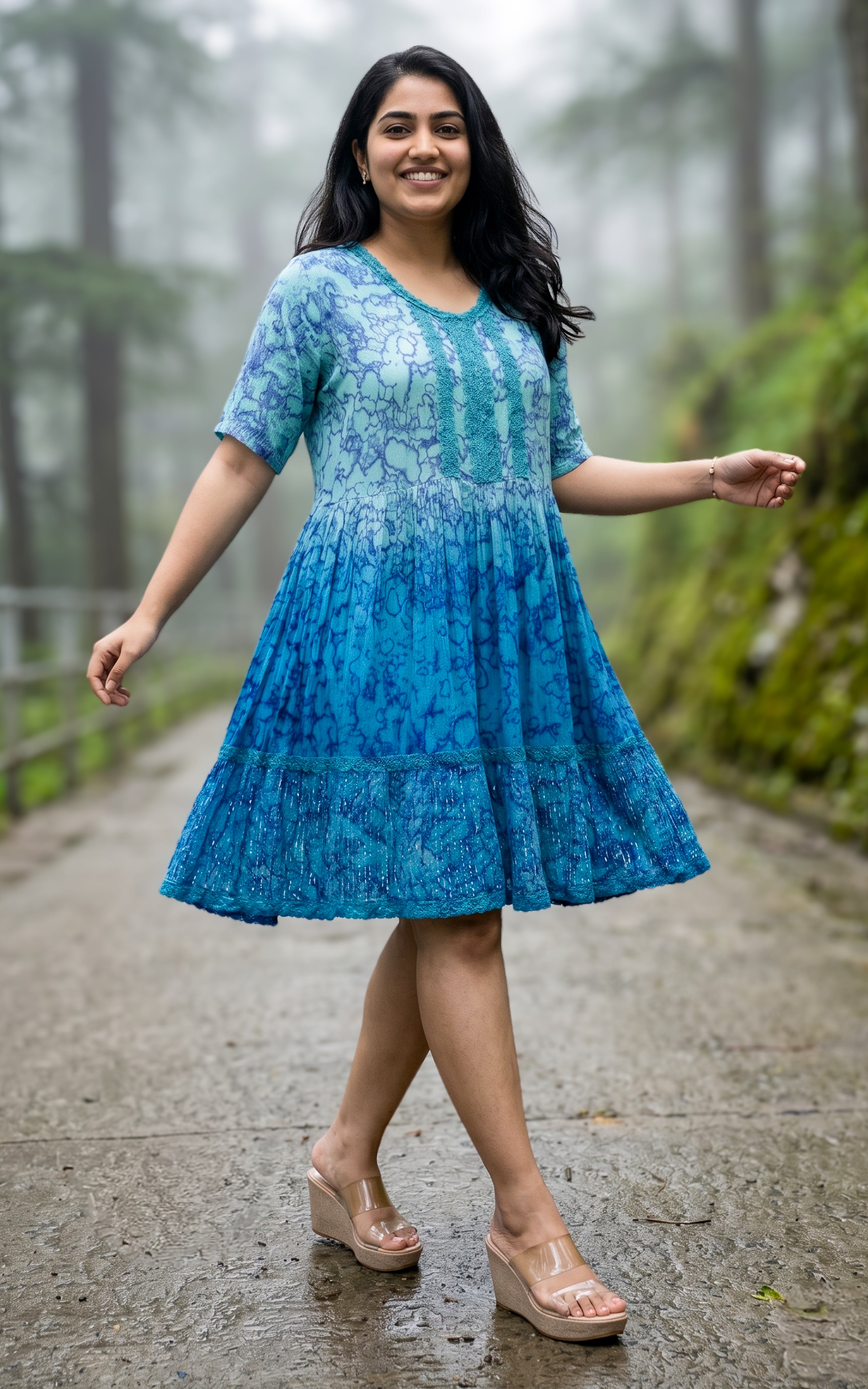 Rama blue casual wear maxi for women