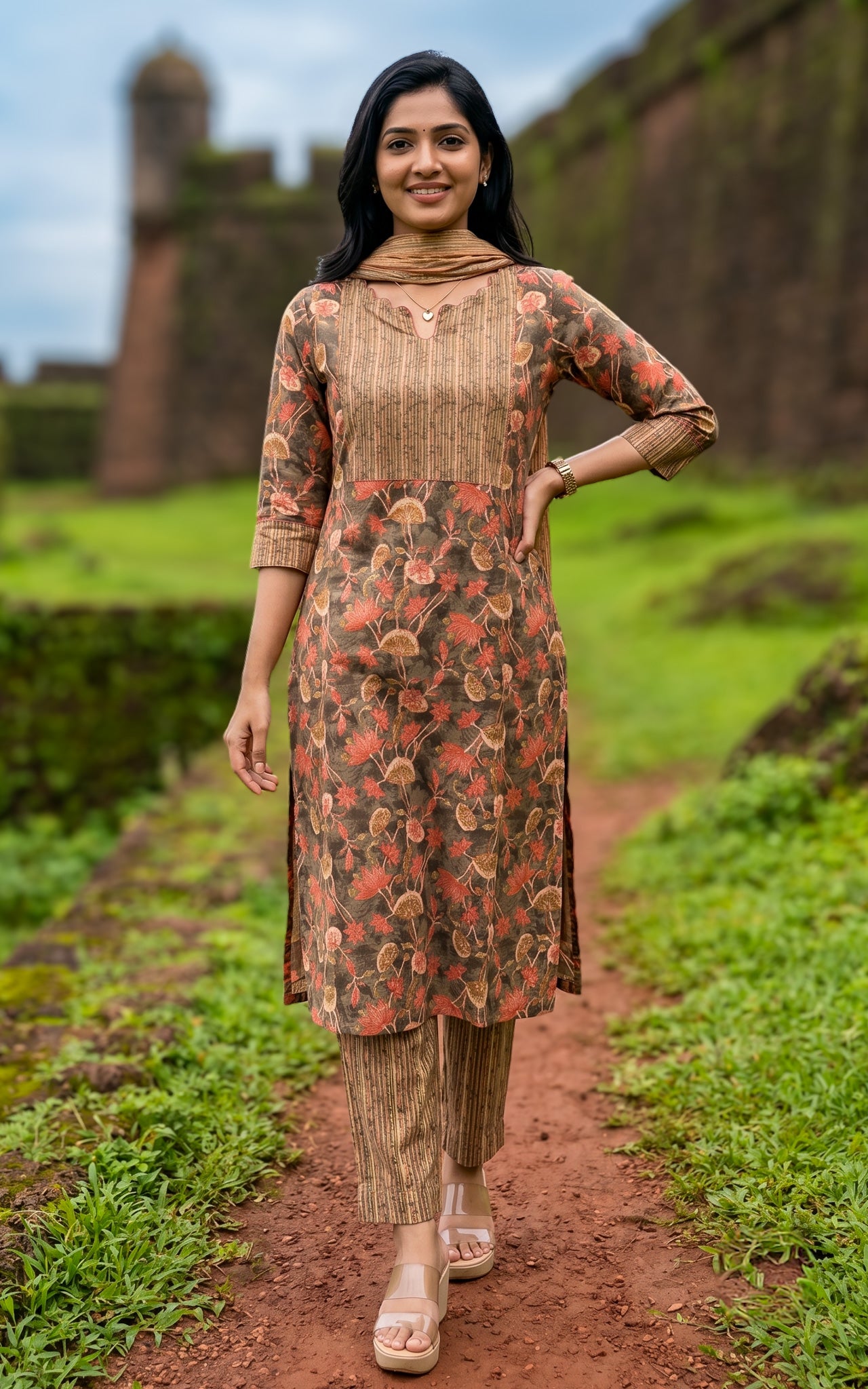 Mirudhula A (Kurti+Pant+Dupatta)