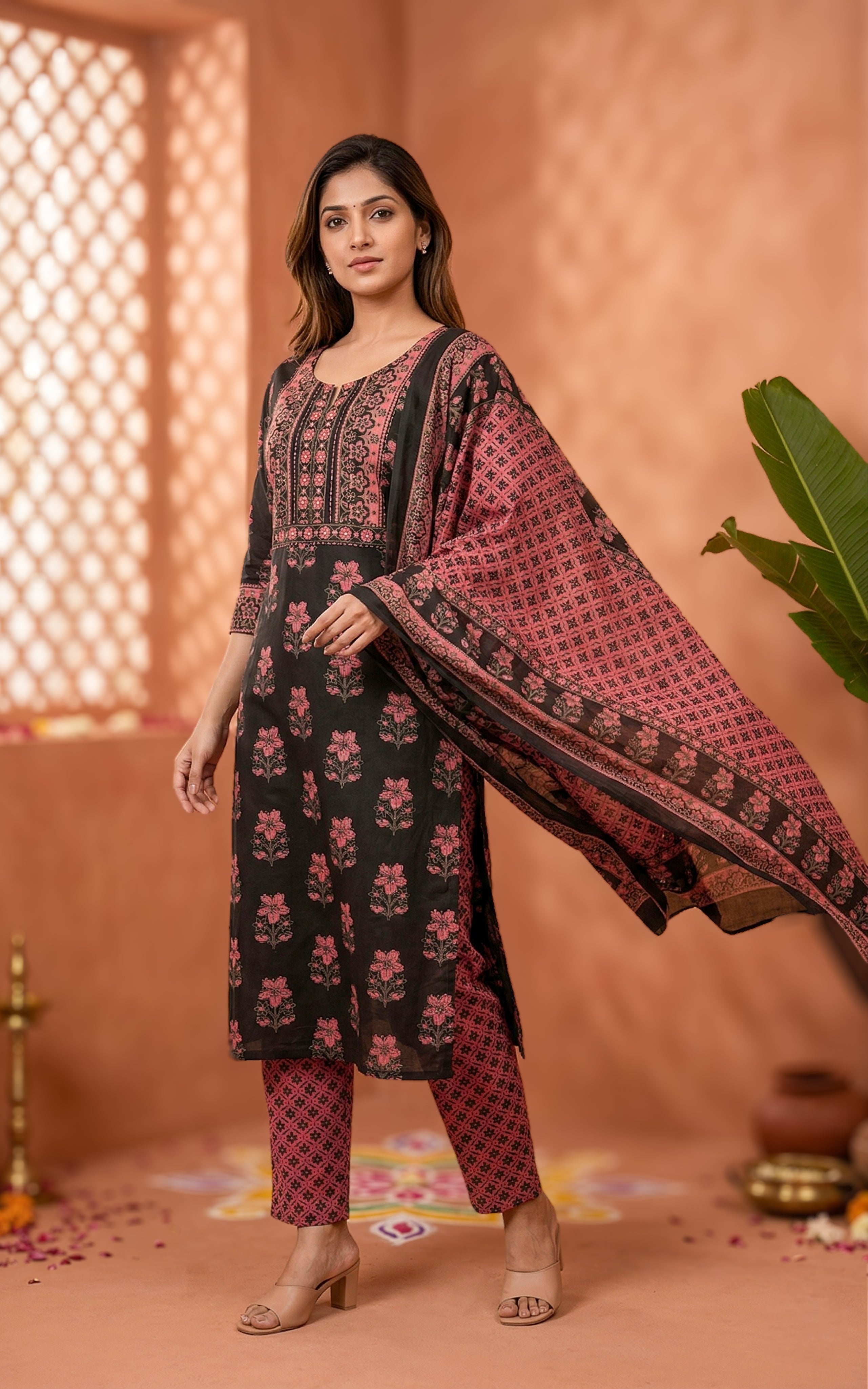 Ramisa Black (Kurti+Pant+Dupatta)