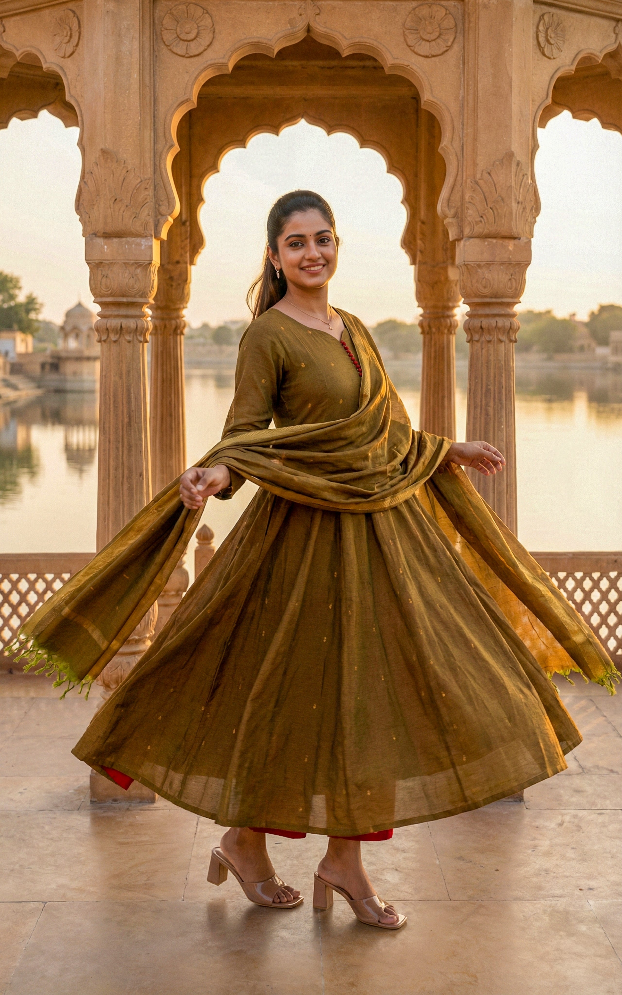 Maandhulir (Kurti+Pant+Dupatta)