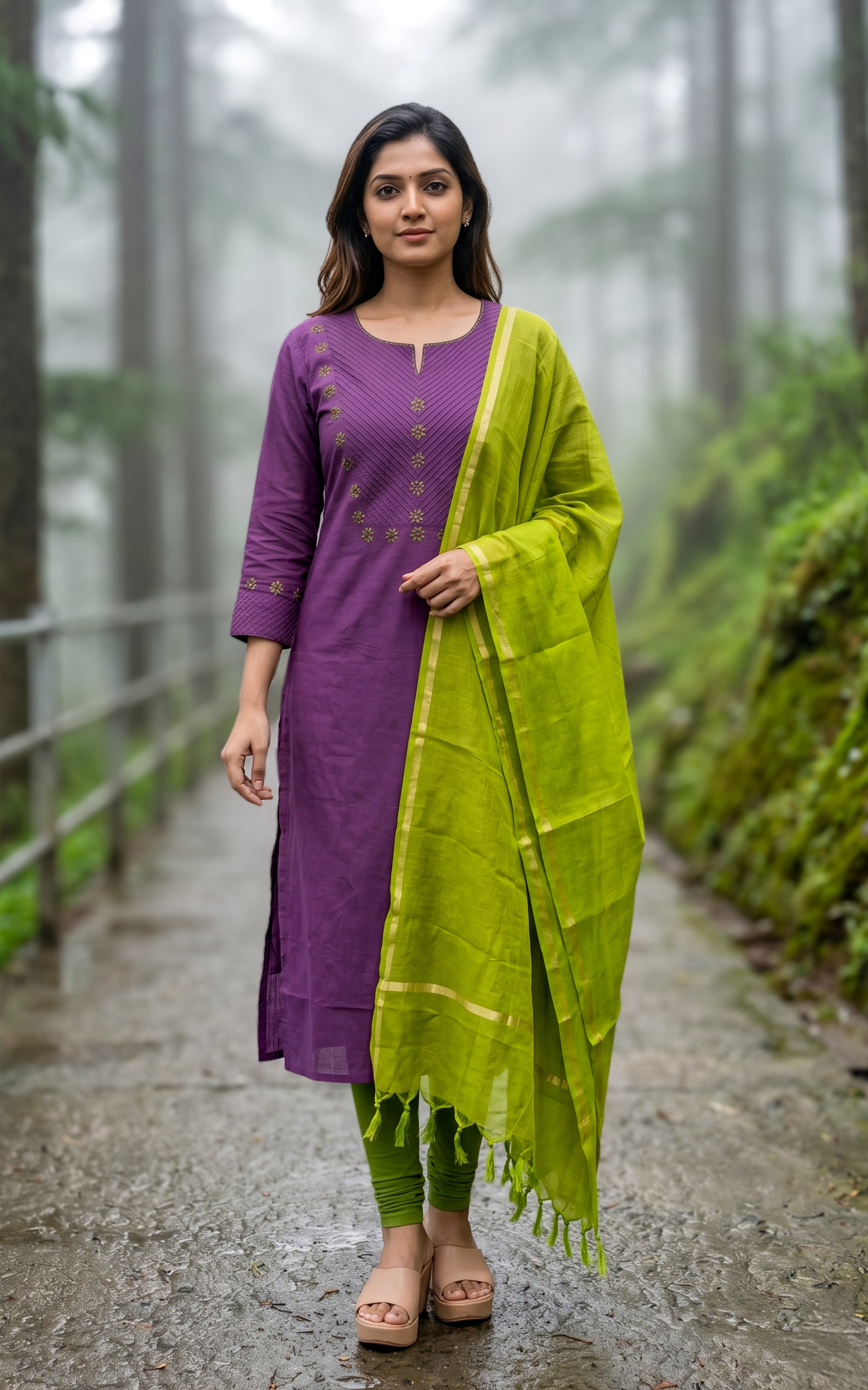 Masani Purple (Kurti+Dupatta)