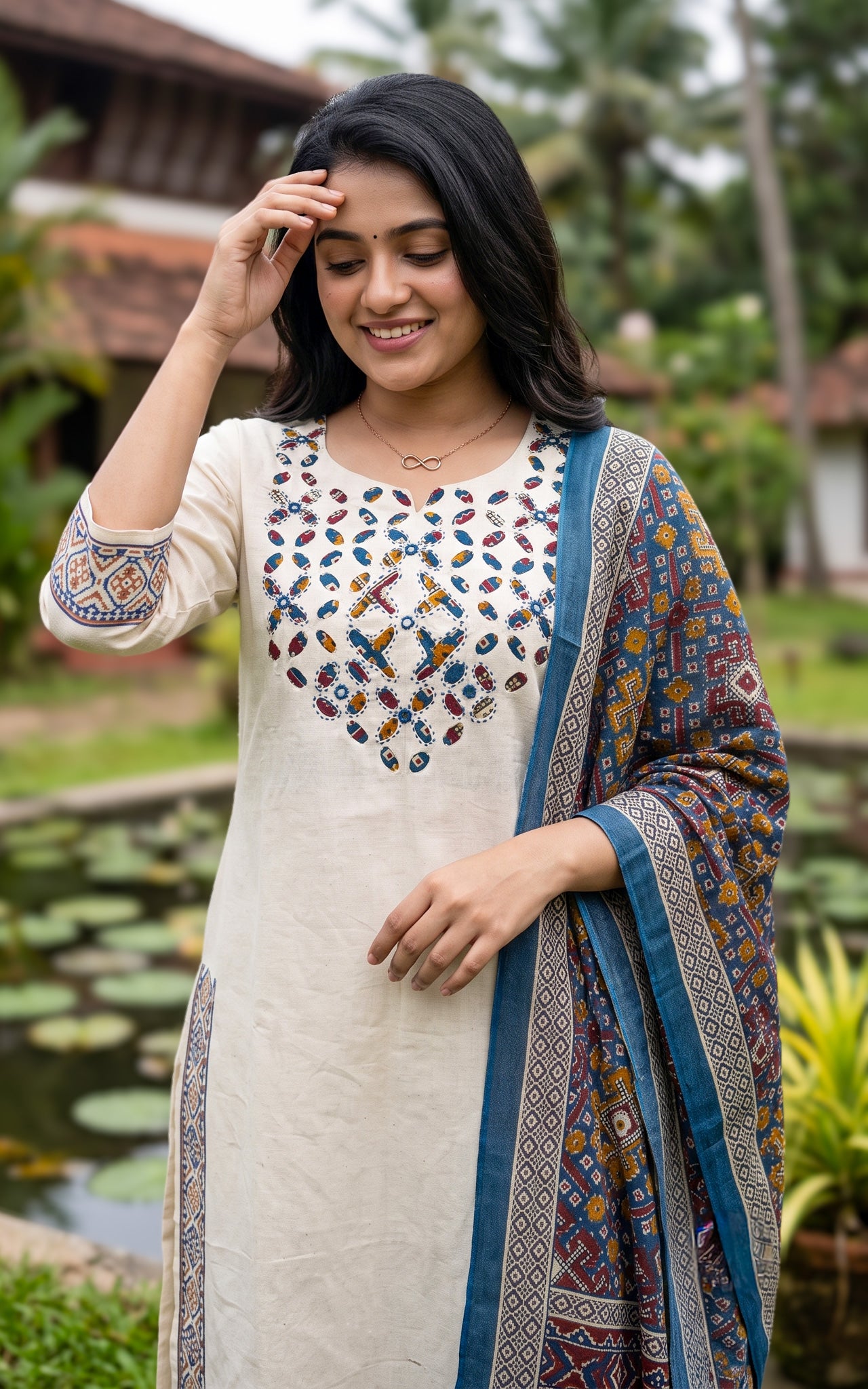Viviana Handblock A (Kurti+Pant+Dupatta)