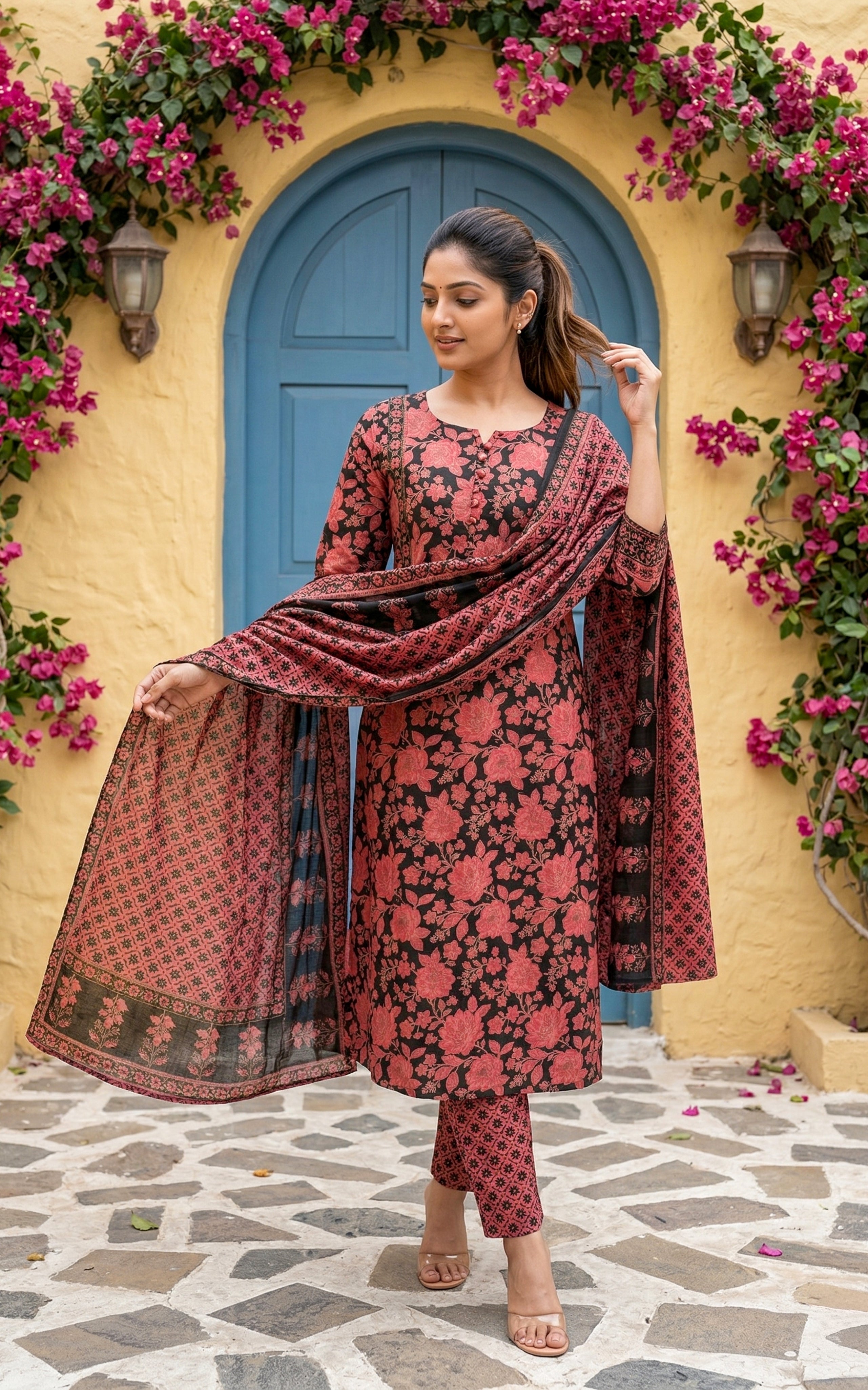 Reshma Black (Kurti+Pant+Dupatta)