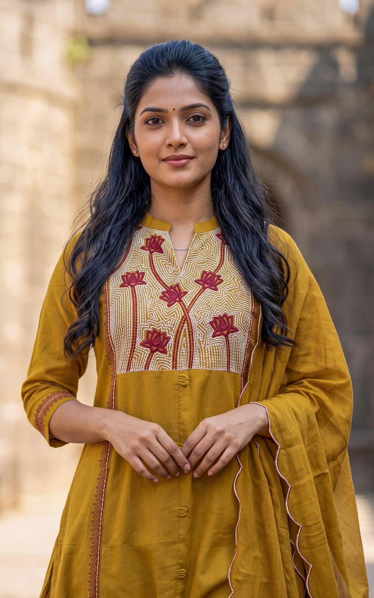 Nafila Handblock (Kurti+Pant+Dupatta)