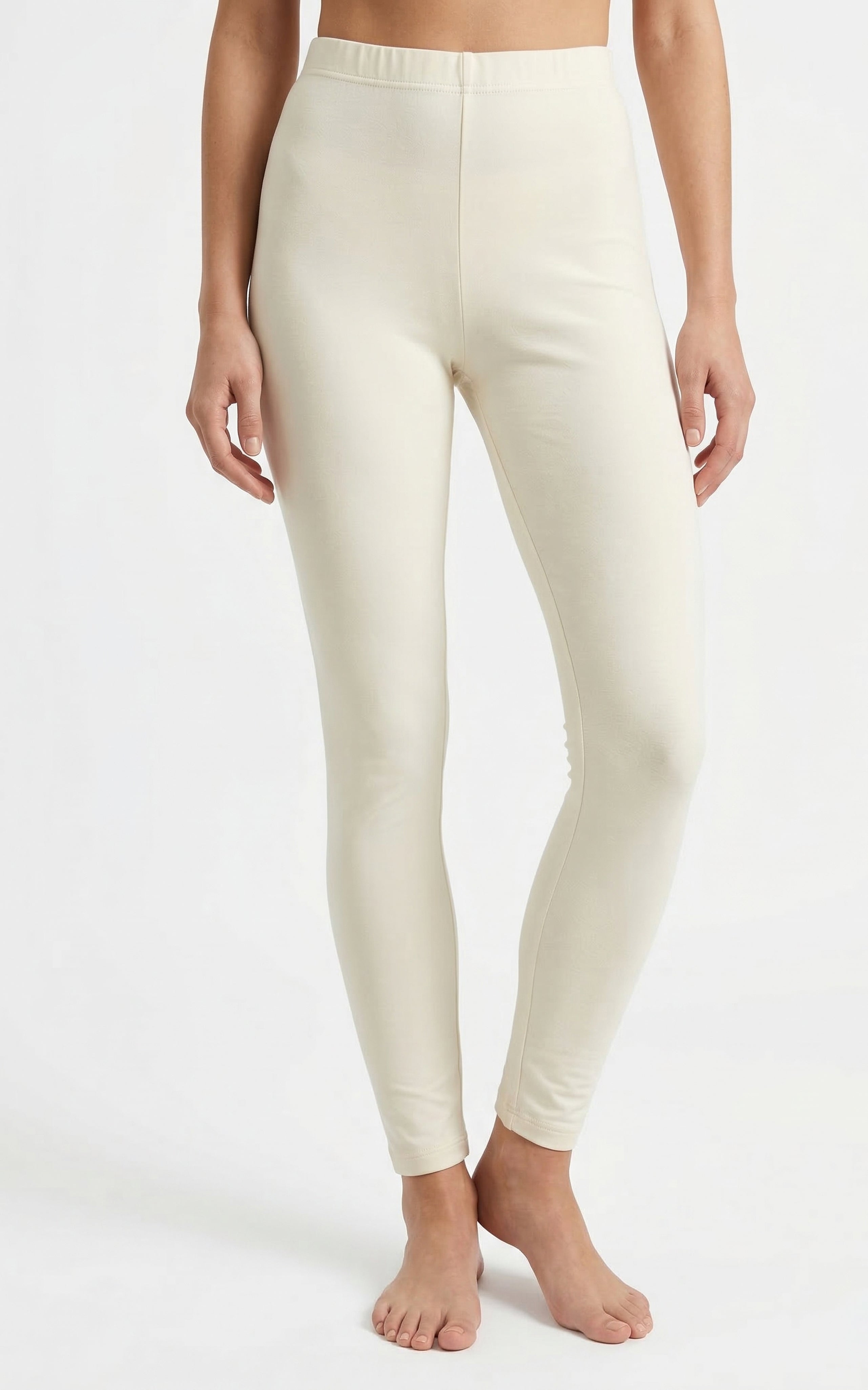 Instore – Off White Ankle Length Legging for Women – Stretchable – Mix N Match Bottom Wear