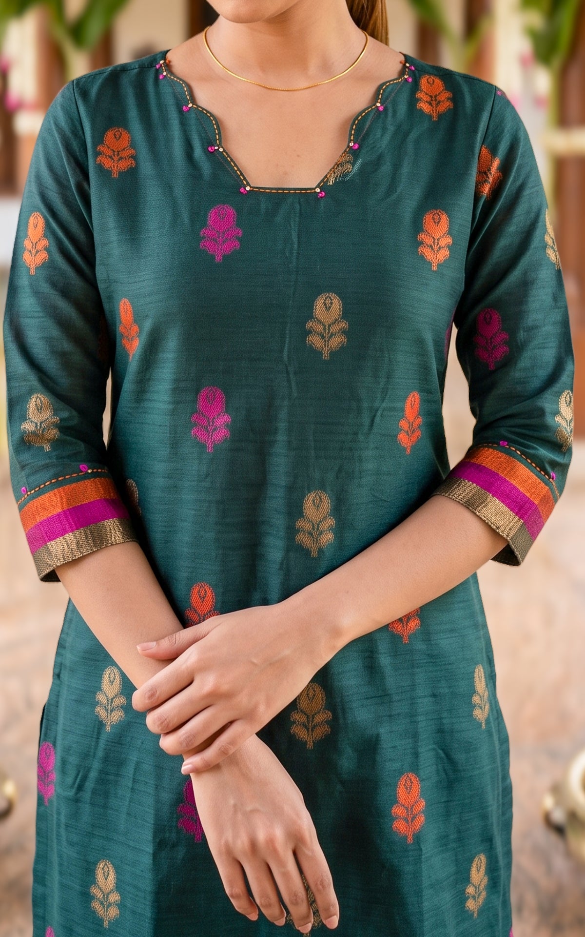 Nalavenba Green (Kurti+Dupatta)