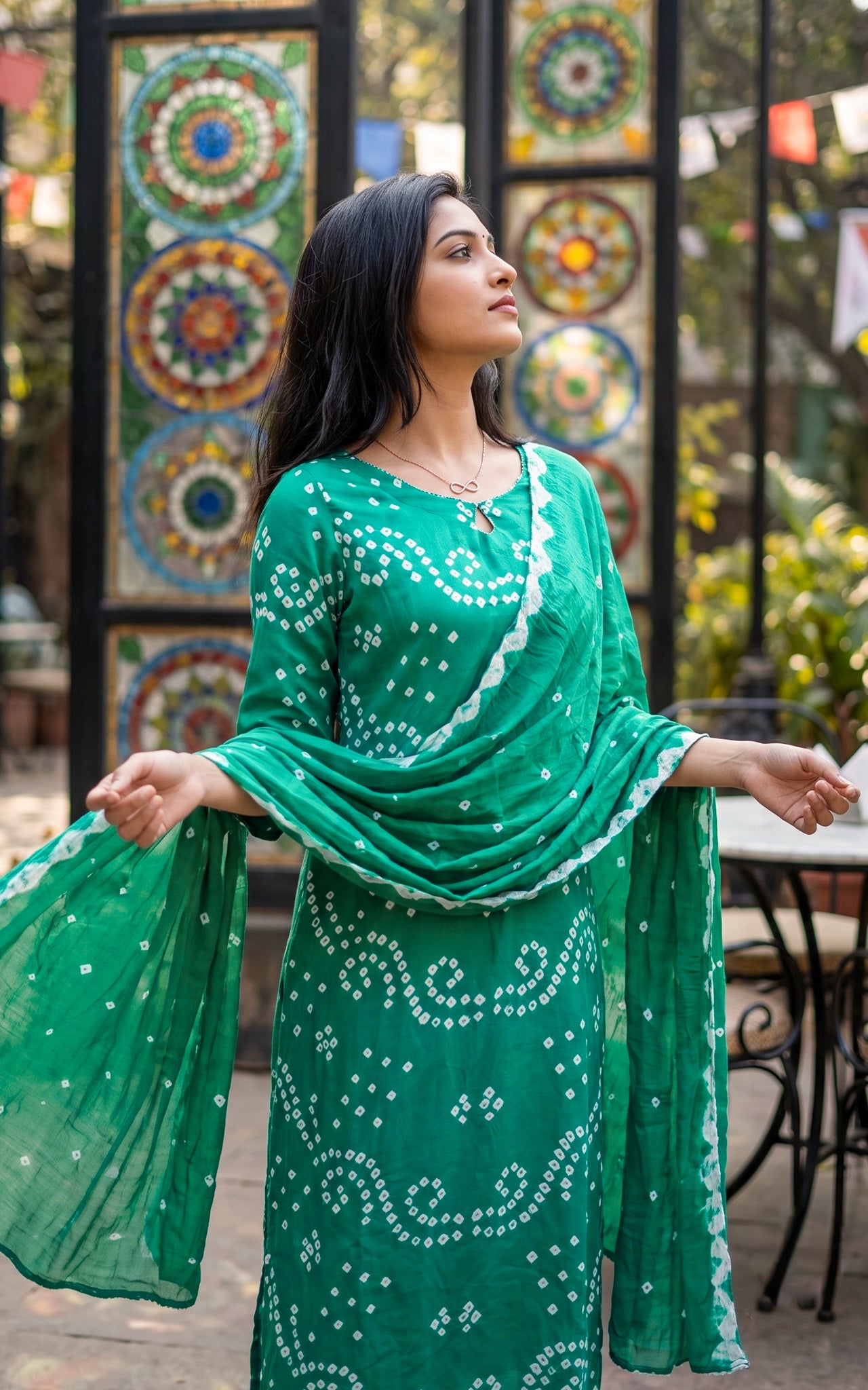 Aqua Green Cotton Office Wear Kurti Set for Women
