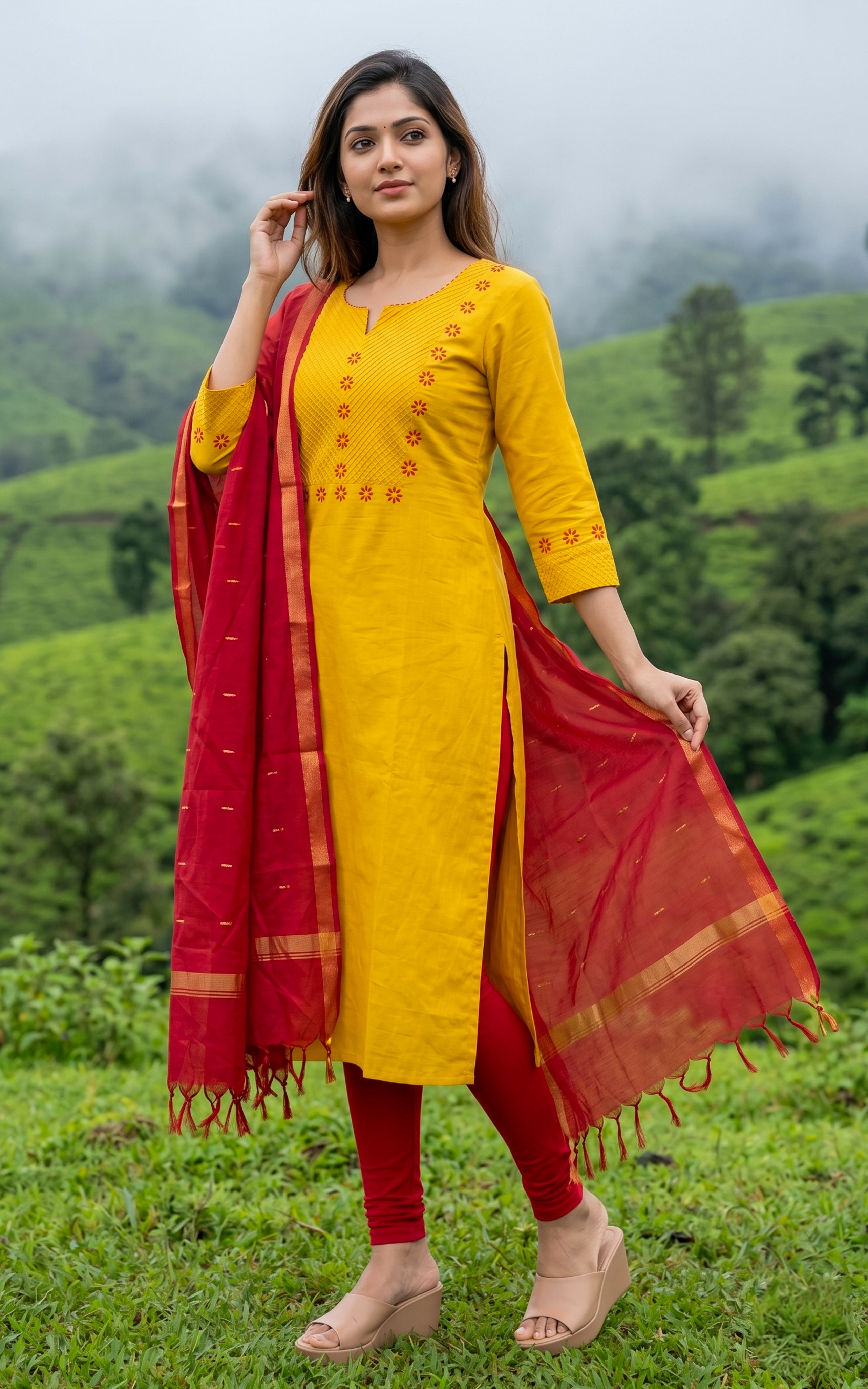 Masani Mustard (Kurti+Dupatta)