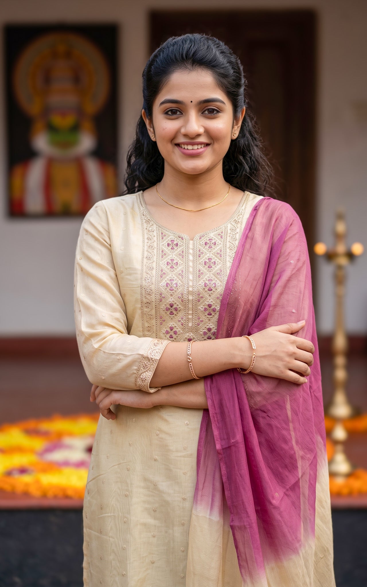 Mullapoo (Kurti+Pant+Dupatta)