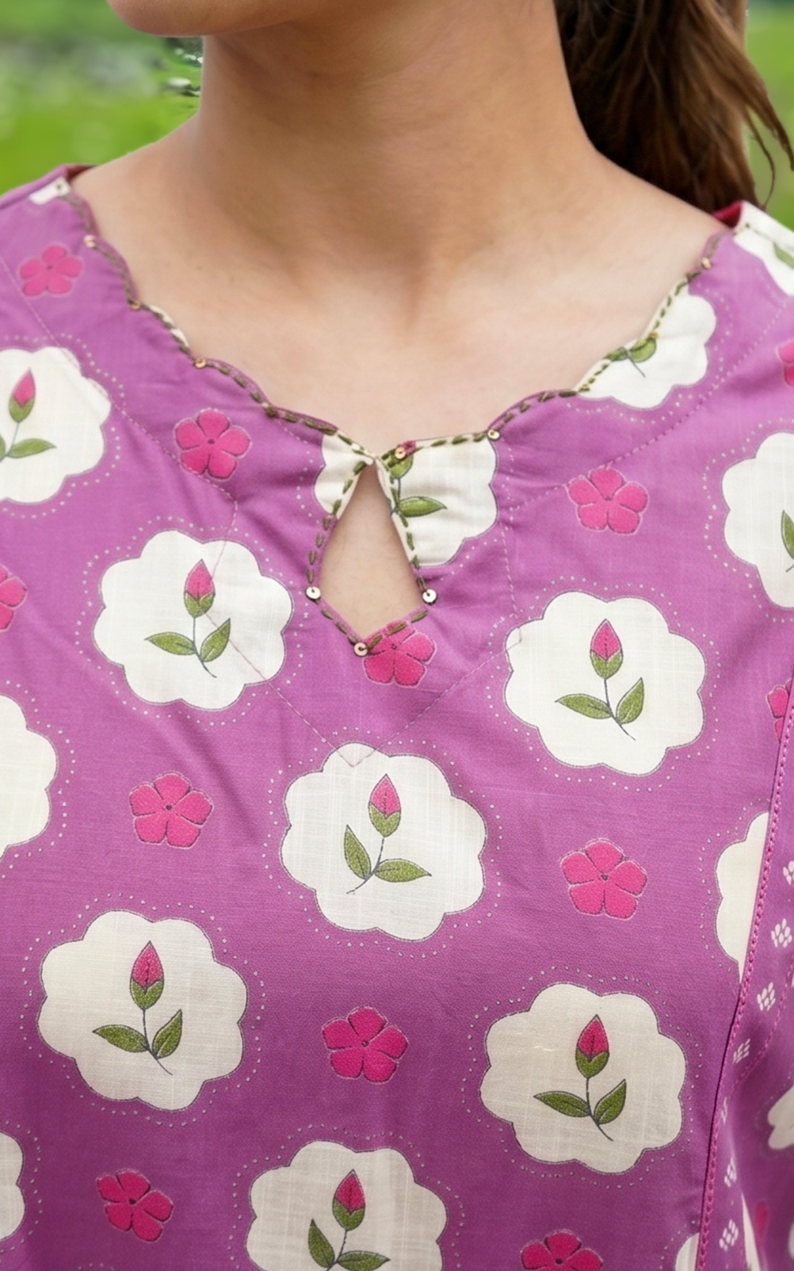 Onion Pink Printed Kurti With Dupatta Women Ethnic Wear