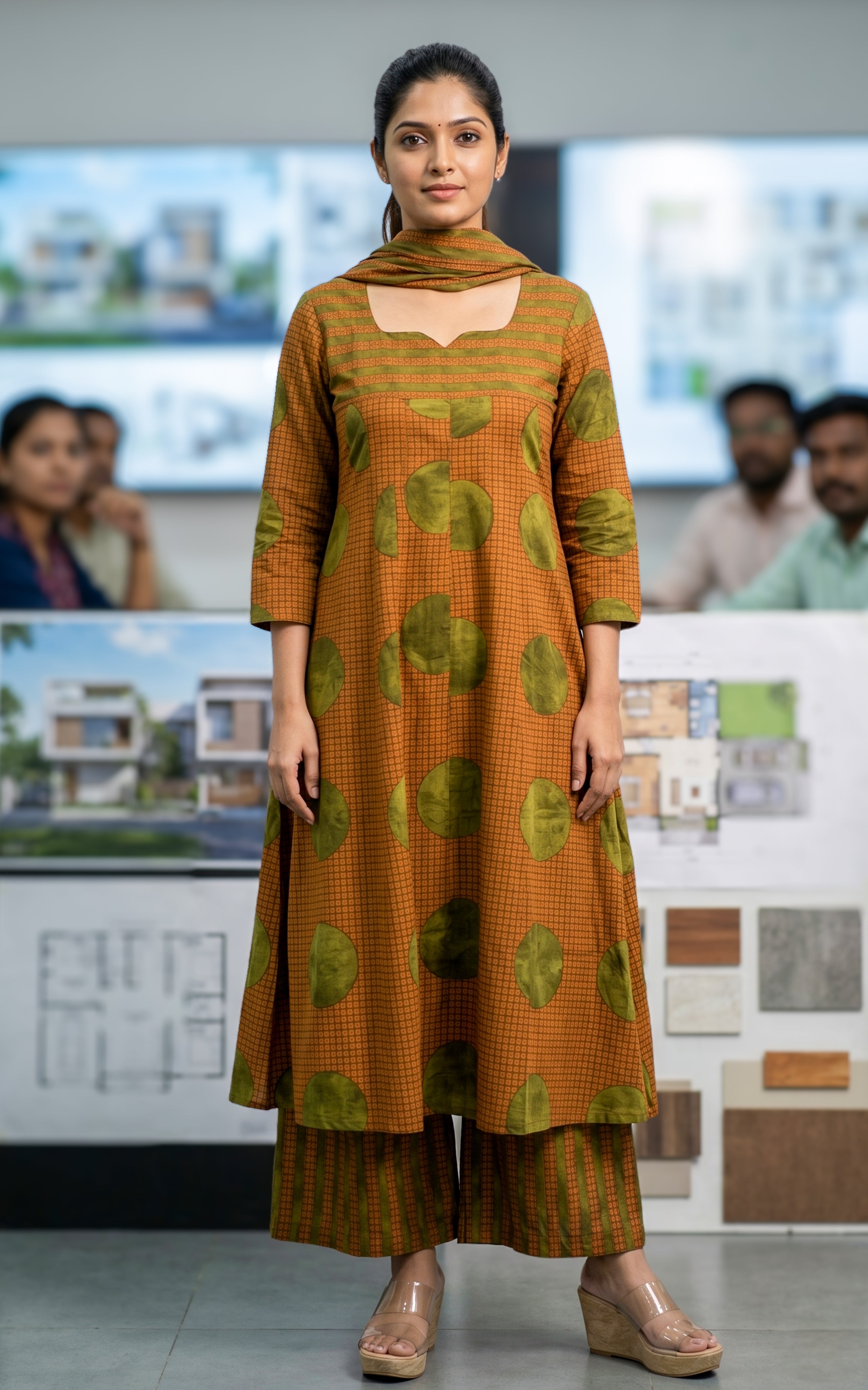 Poonguzhali B (Kurti+Pant+Dupatta)