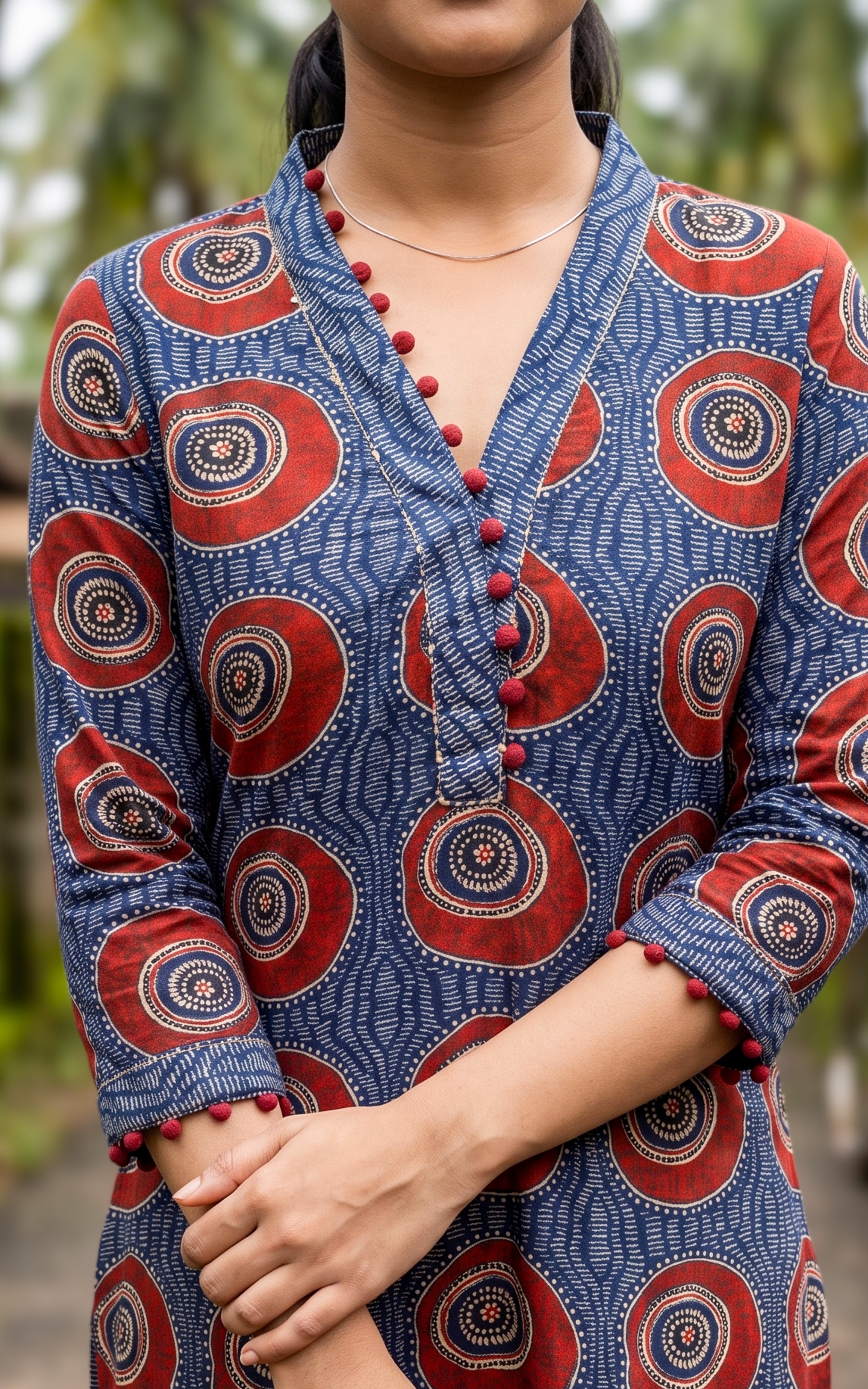 Blue Cotton Ethnic Wear Kurti Set for Women