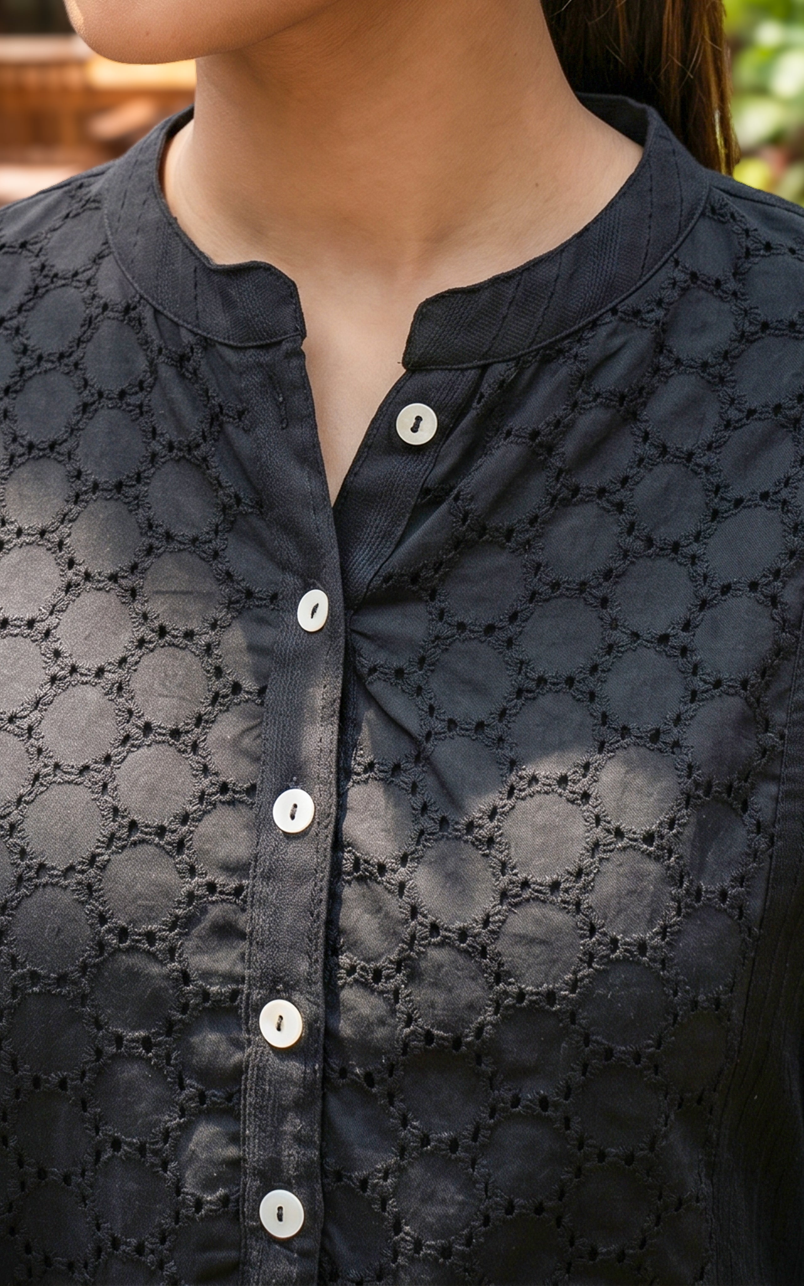 Aline kurti with side slit design