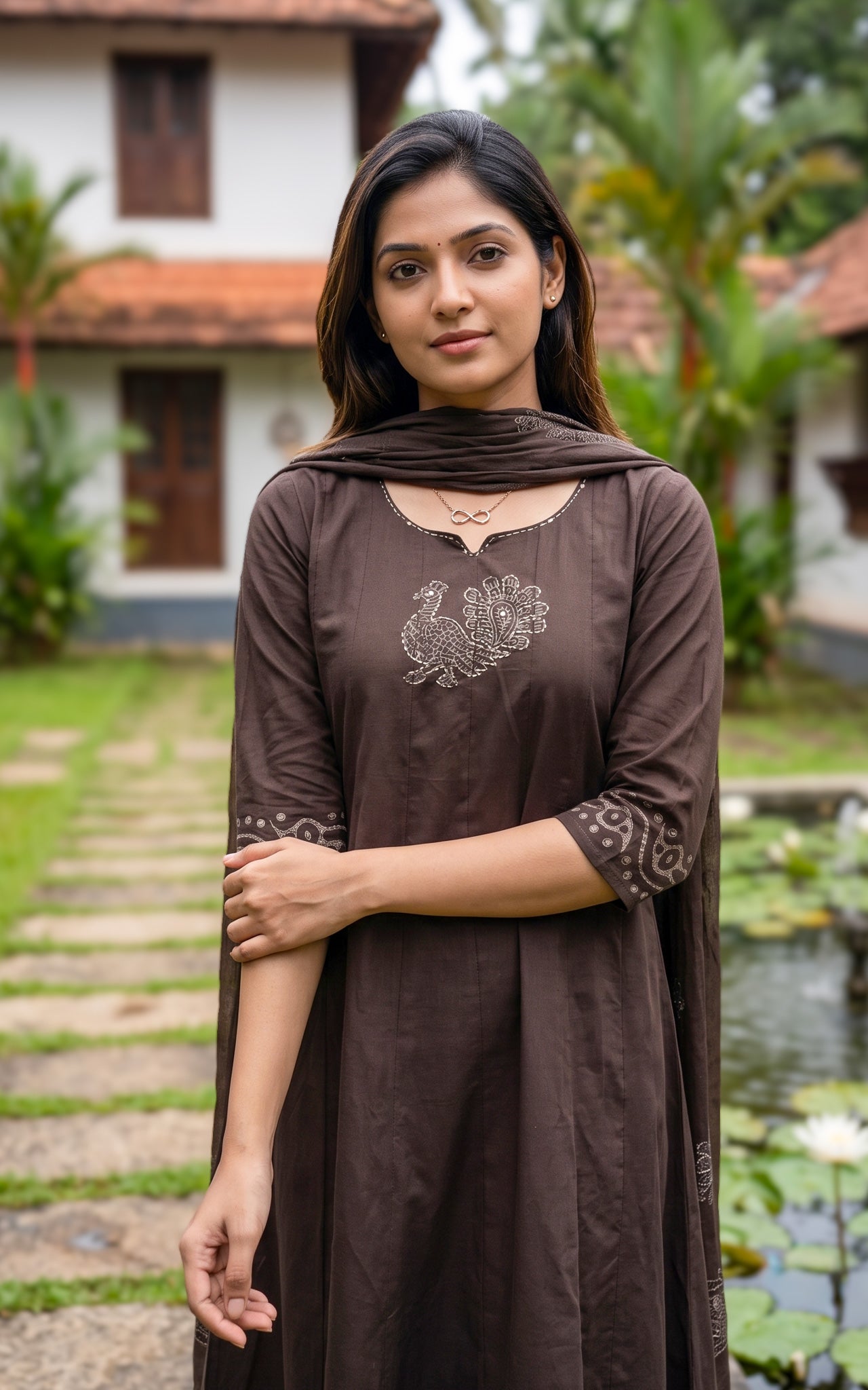 Radhimeena B Handblock (Kurti+Pant+Dupatta)
