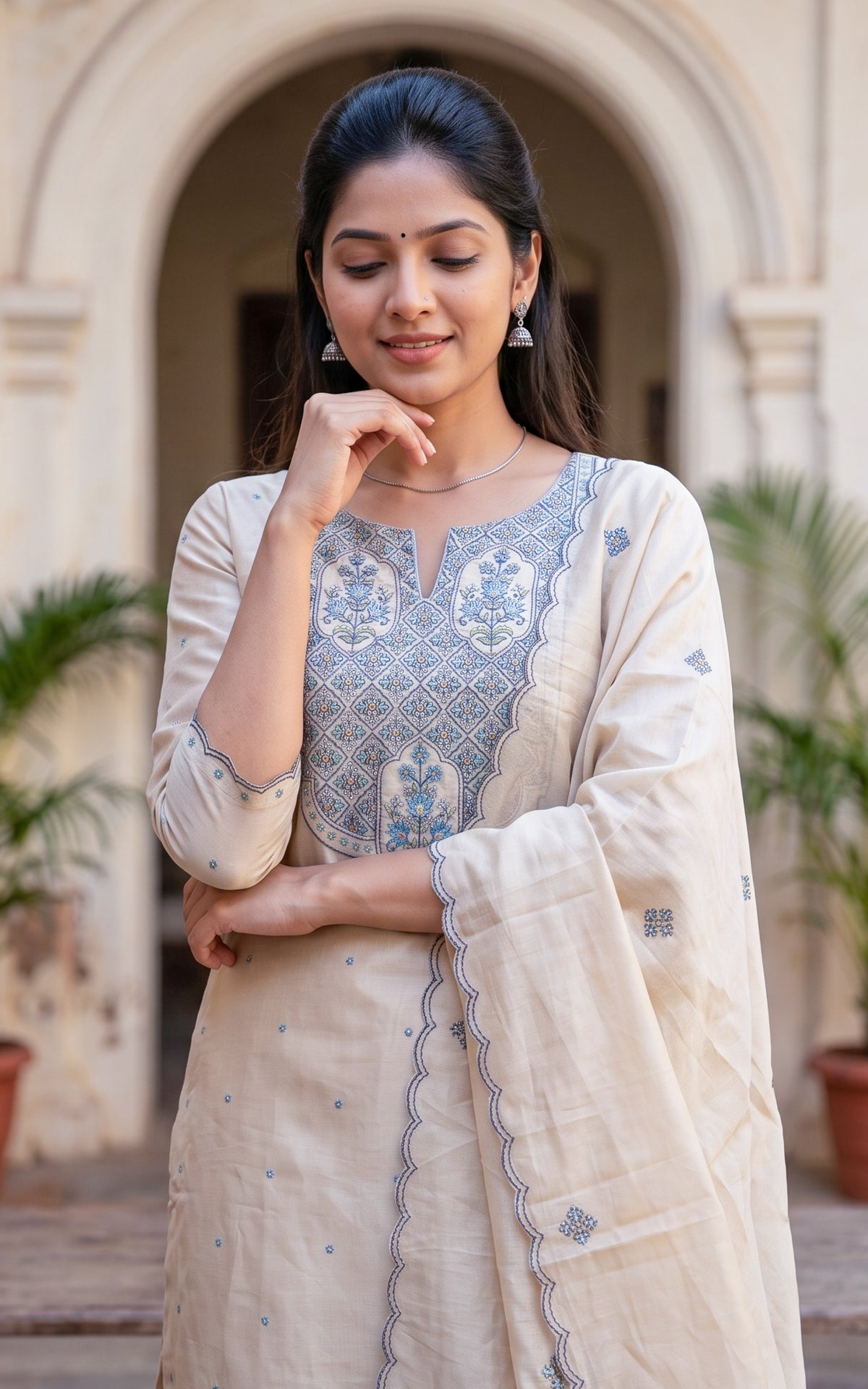 Harini Beige (Kurti+Pant+Dupatta)