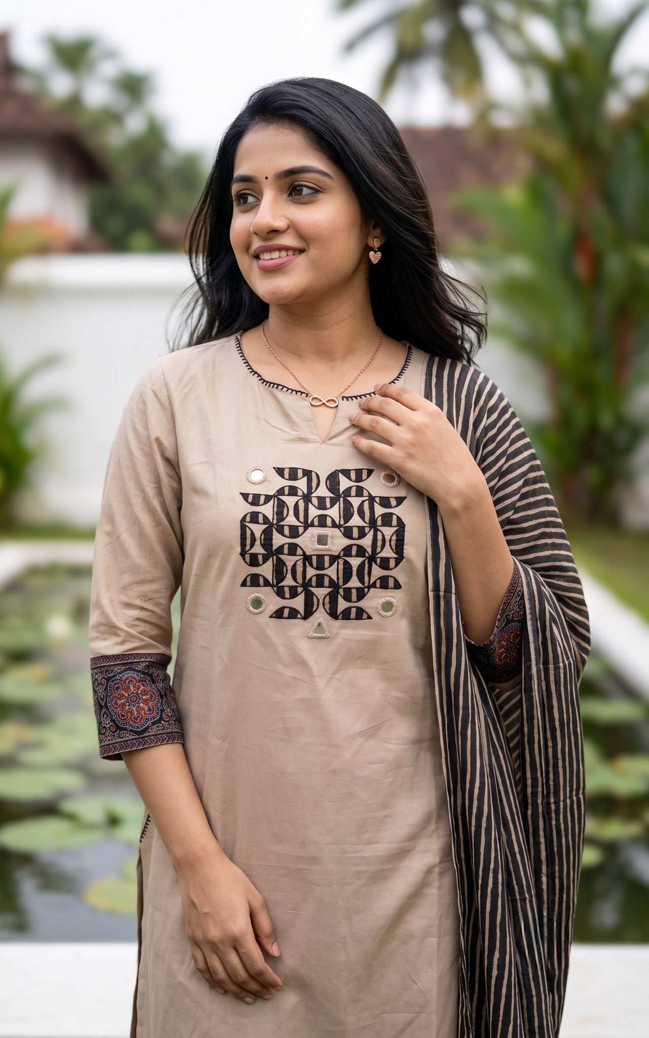 Analika Beige (Kurti+Pant+Dupatta)