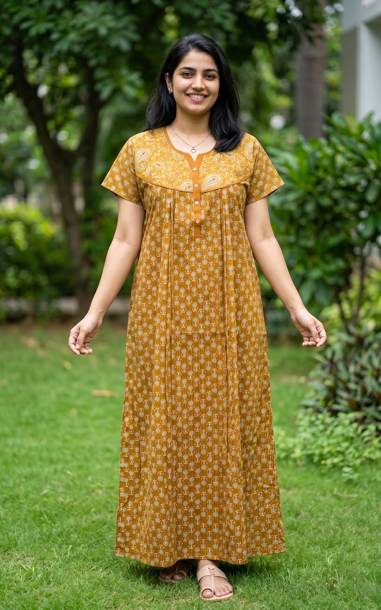 Cotton Straight Fit Nighty-162SS4B